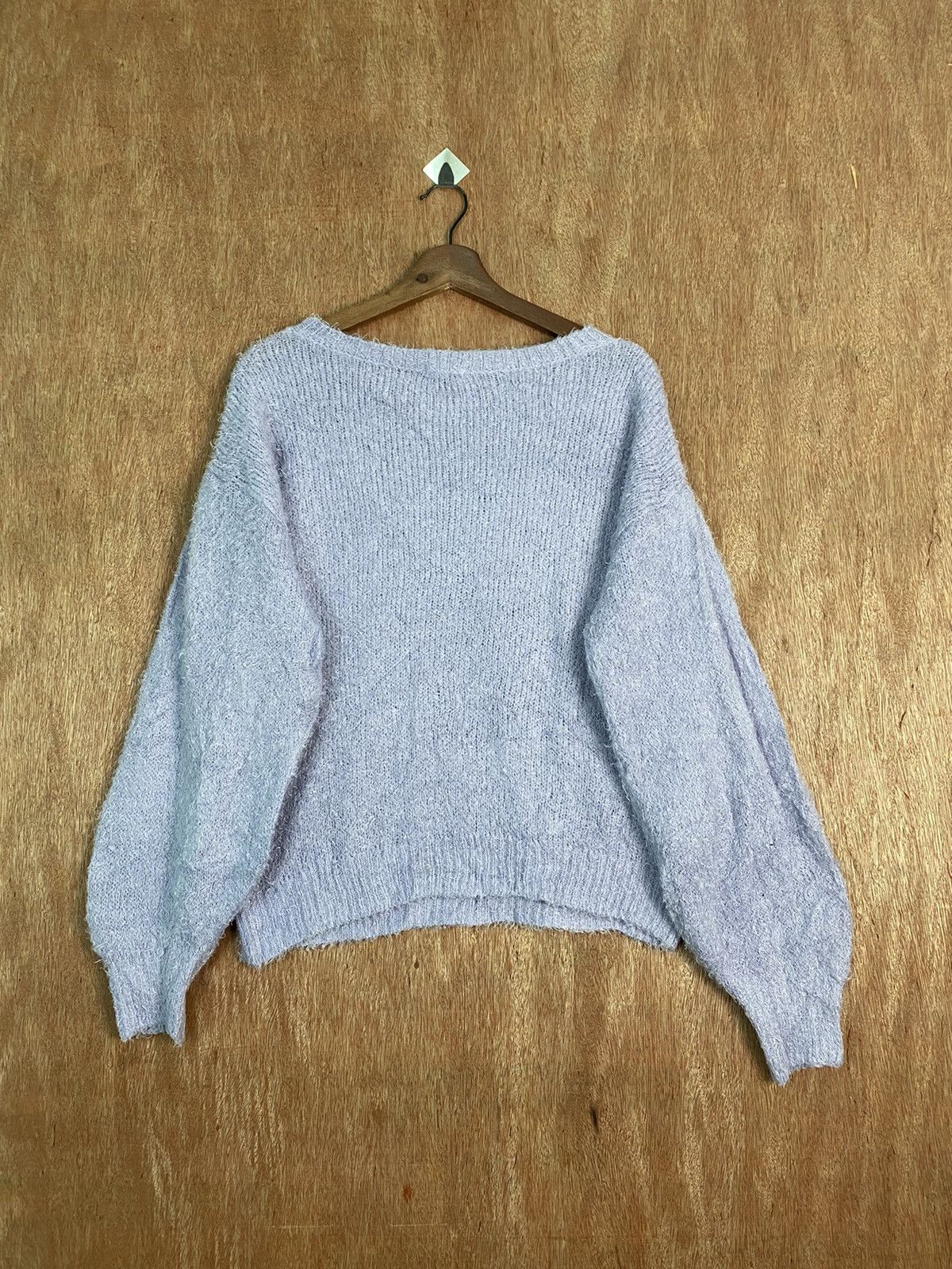 Homespun Knitwear × Japanese Brand DL Gu Purple Shag Shaggy Fur Mohair Knitwear #B644 Size L / US 10 / IT 46 - 7 Thumbnail
