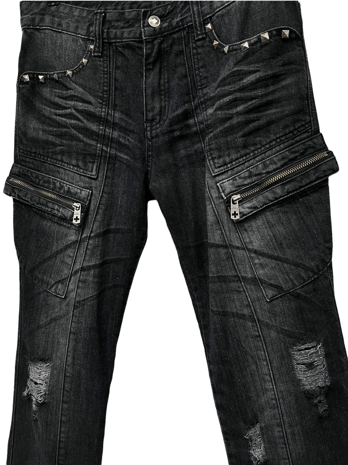 Rockstar Games × Seditionaries 🔥SHO Punk Laced Studded Flare Distressed Denim Cargo Pants Size US 32 / EU 48 - 1 Thumbnail