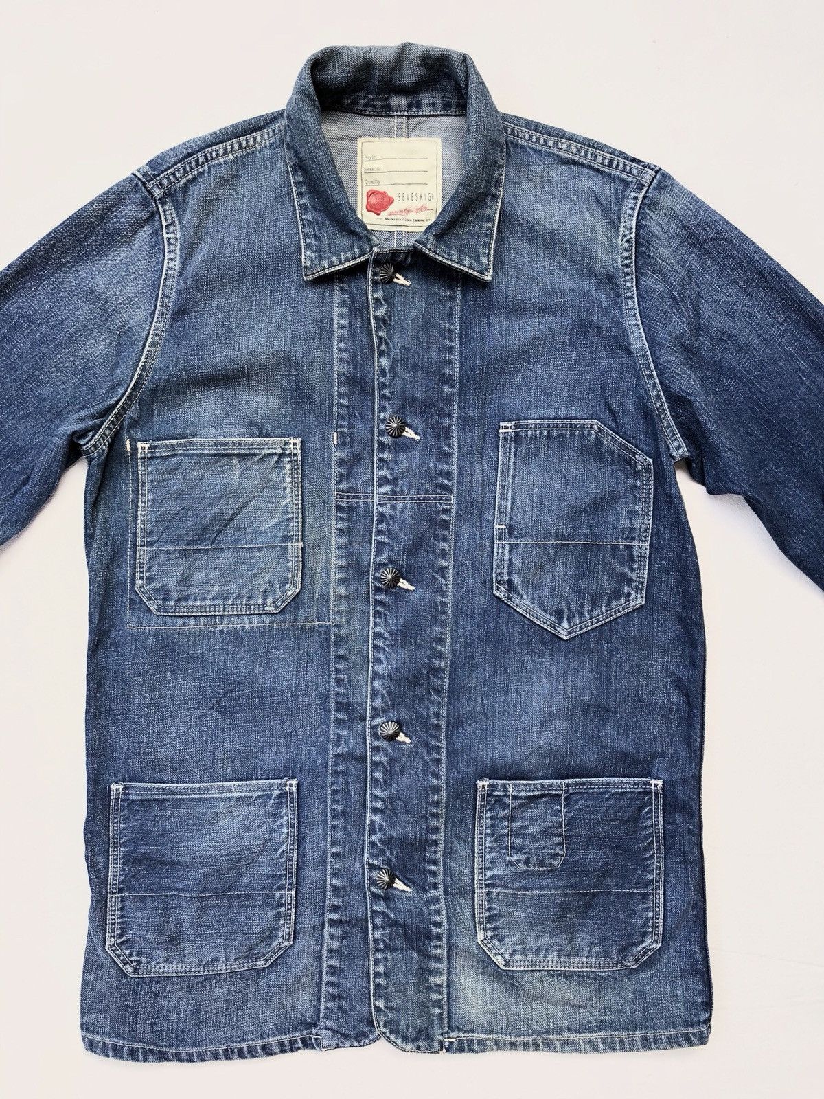 Designer × Japanese Brand Seveskig Light Blue Jeans Chore Jacket/Workwear Style Size US S / EU 44-46 / 1 - 3 Thumbnail