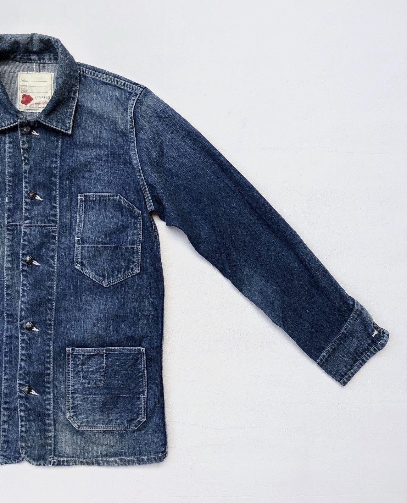 Designer × Japanese Brand Seveskig Light Blue Jeans Chore Jacket/Workwear Style Size US S / EU 44-46 / 1 - 5 Thumbnail