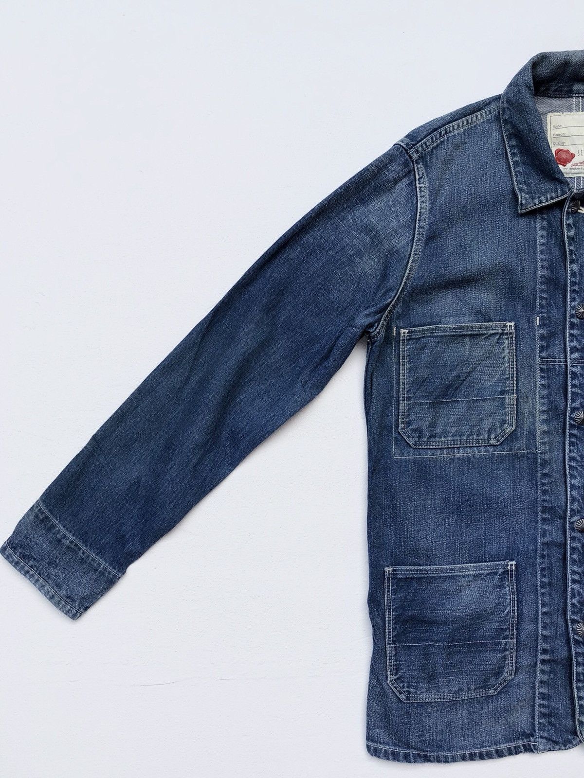 Designer × Japanese Brand Seveskig Light Blue Jeans Chore Jacket/Workwear Style Size US S / EU 44-46 / 1 - 6 Thumbnail