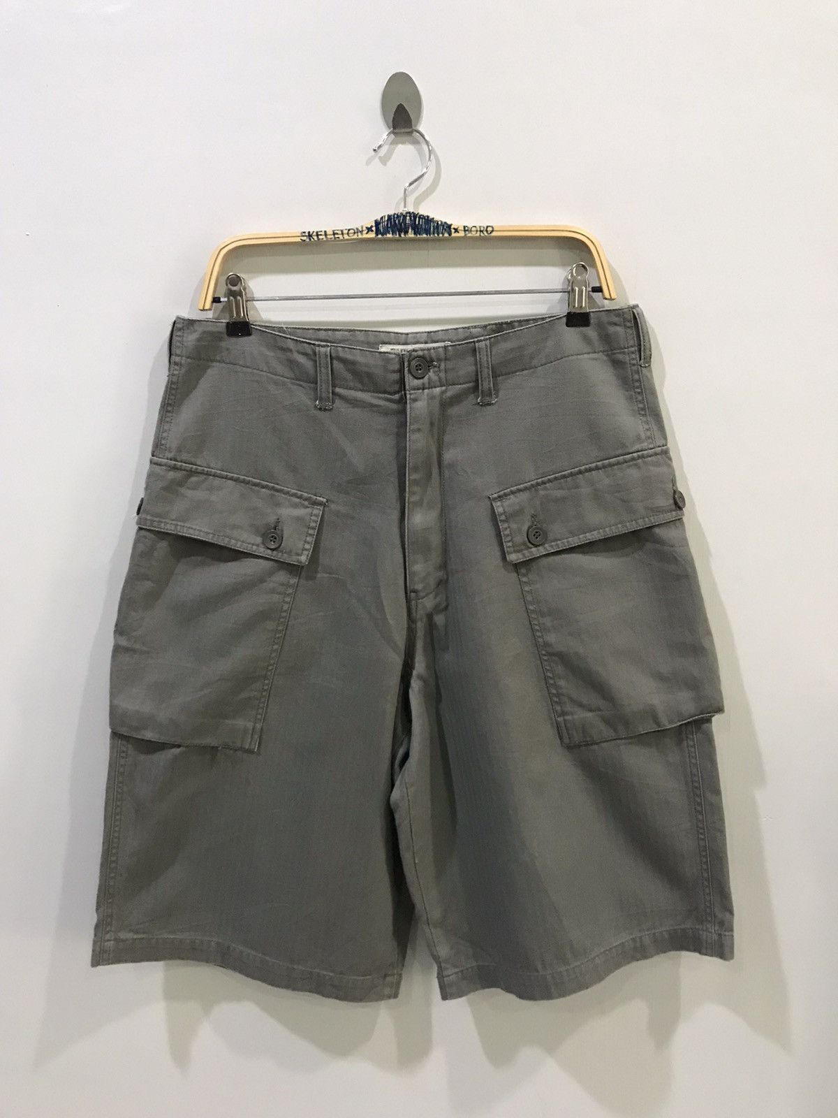 image of Military x Vintage Paralyser Japan Vintage 40S Style P44 Hbt Short Monkey Pant in Olive Drab/Green 