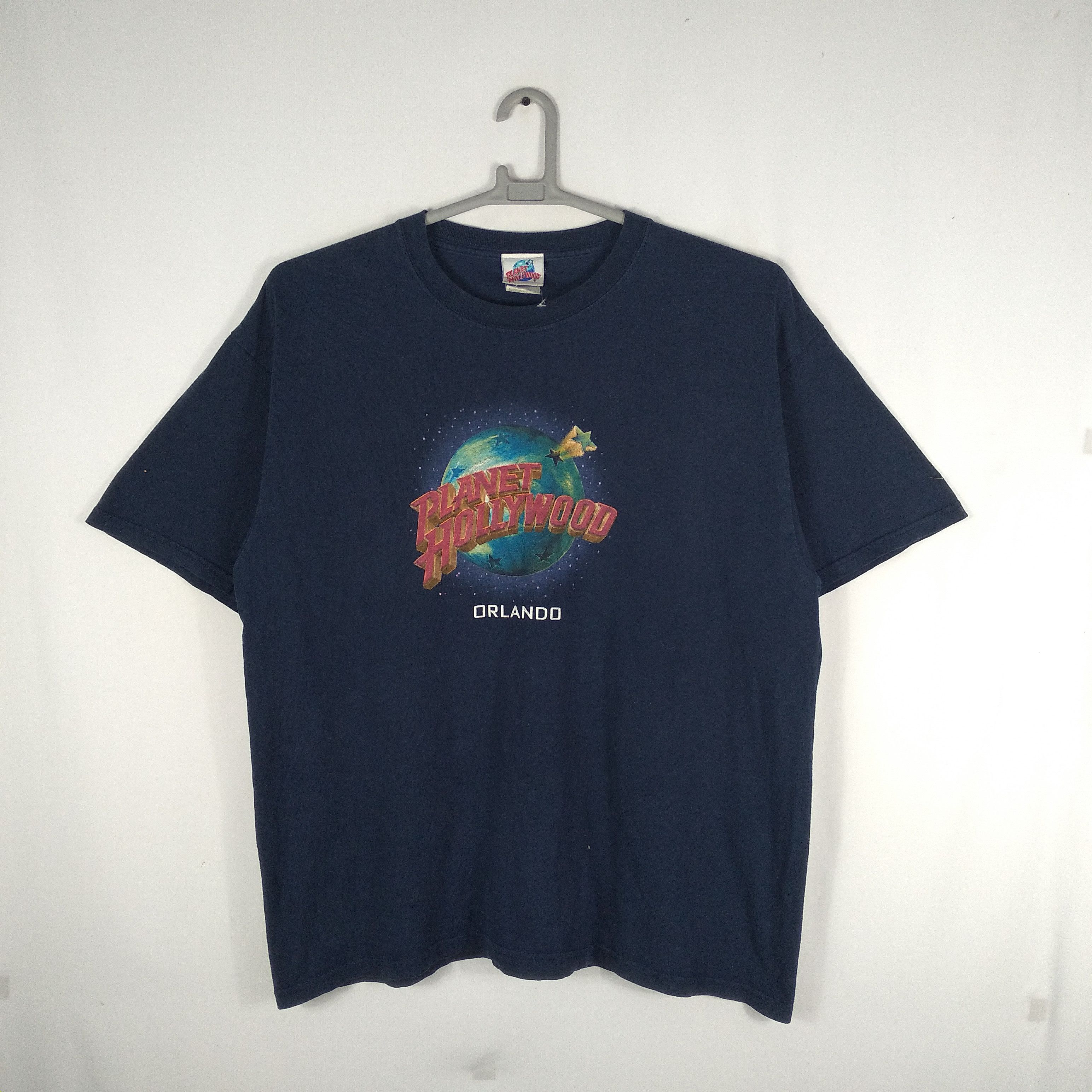 Planet Hollywood × Vintage Vintage 90s Planet Hollywood Orlando OG Big Logo Tee Size US XL / EU 56 / 4 - 1 Thumbnail