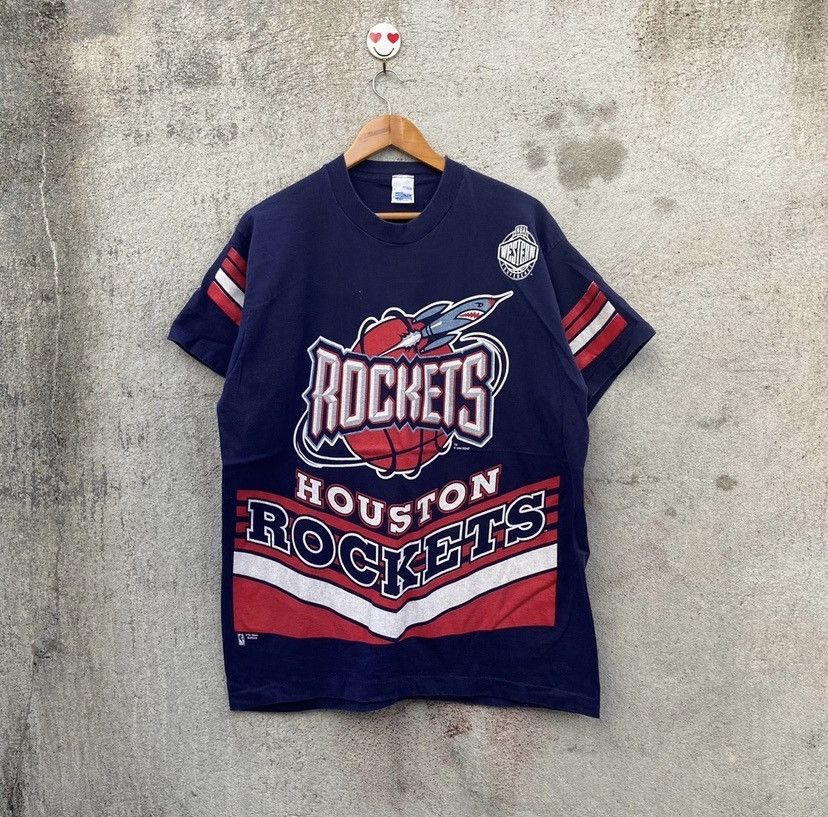 image of NBA x Nfl Vintage 90's Houston Rockets Nfl Tshirt in Dark Blue, Men's (Size XL)