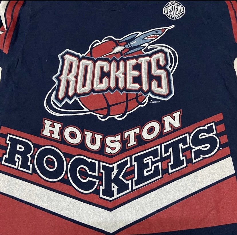 NBA Vintage 90s houston rockets NFL tshirt Size US XL / EU 56 / 4 - 3 Thumbnail