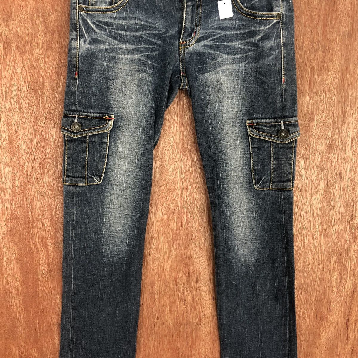 Japanese Brand D Chow Chow Blue Multipocket Jeans Pants #2342 Size 28" / US 6 / IT 42 - 4 Thumbnail