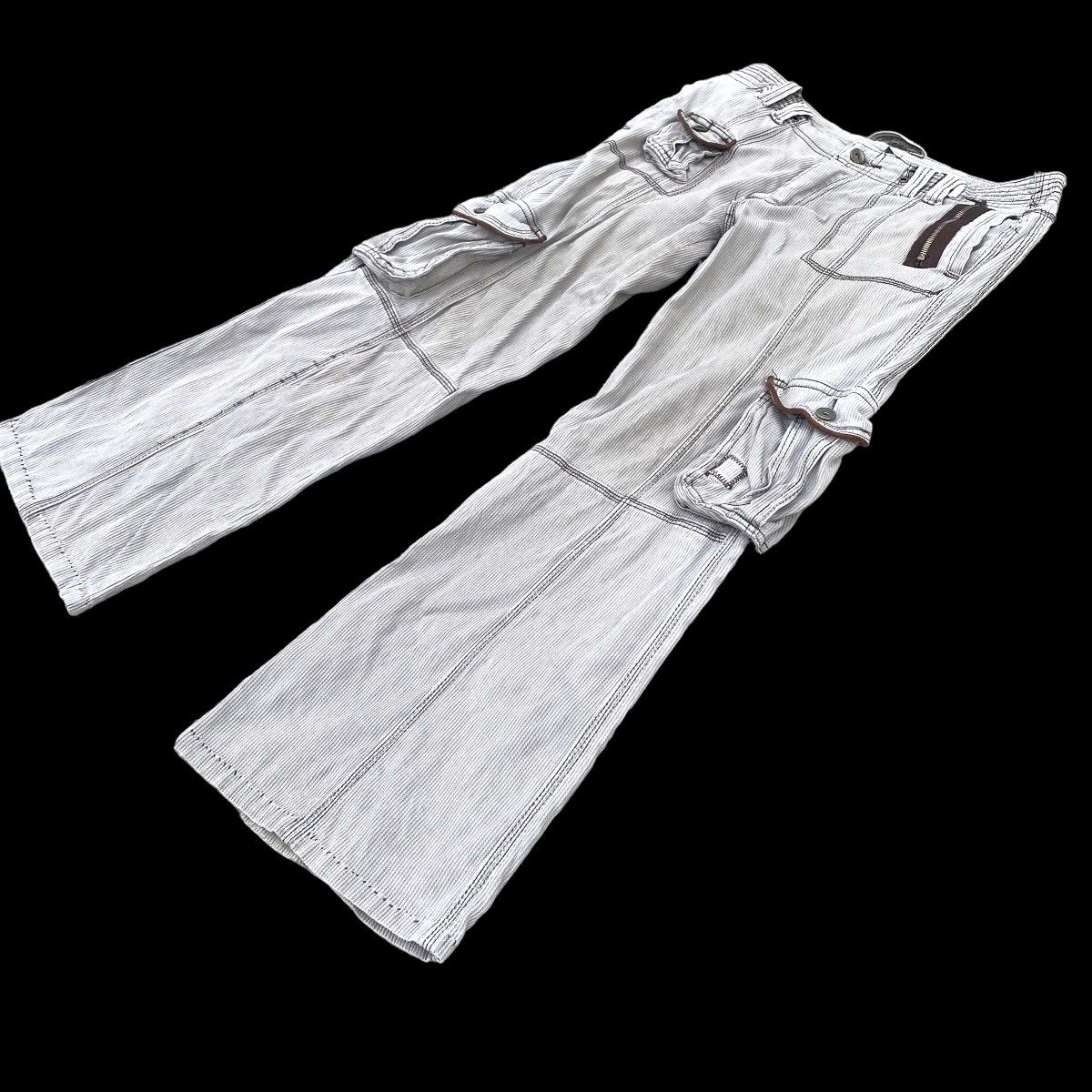 Designer × Hysteric Glamour × Japanese Brand Super Flared Cargo Carpenter Multi Pocket Utility Pants Size US 33 - 4 Thumbnail