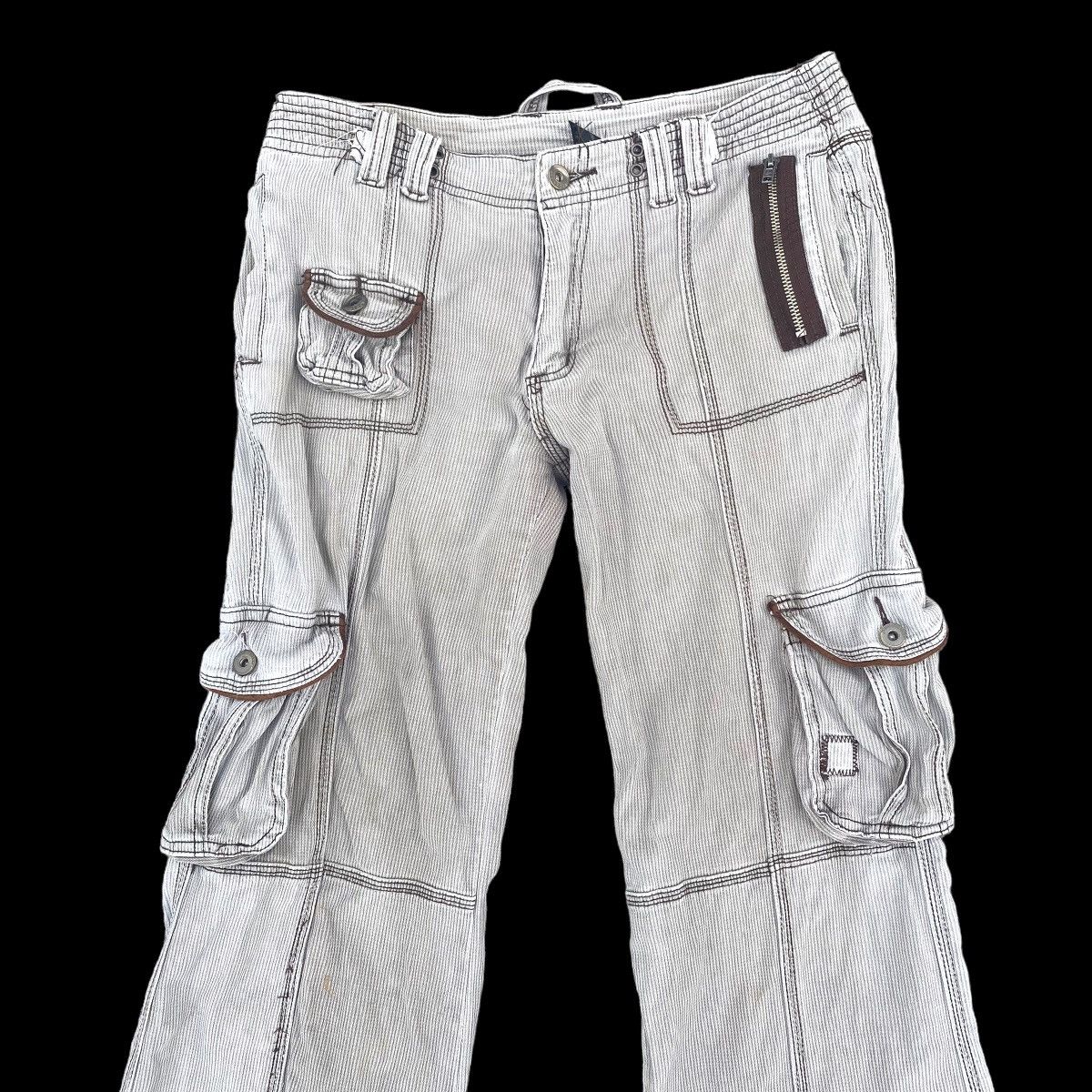 Designer × Hysteric Glamour × Japanese Brand Super Flared Cargo Carpenter Multi Pocket Utility Pants Size US 33 - 6 Thumbnail
