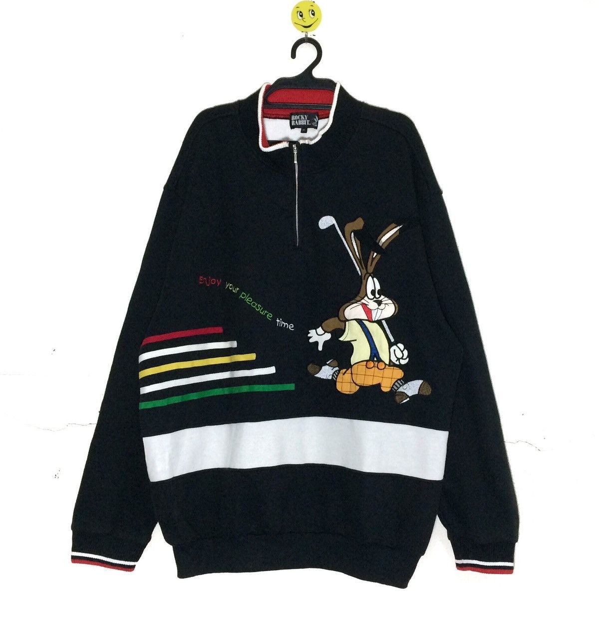 Cartoon Network ROCKY rabbit HOLLYWOOD Embroidery Multicolour Half Zipper Size US XL / EU 56 / 4 - 1 Thumbnail