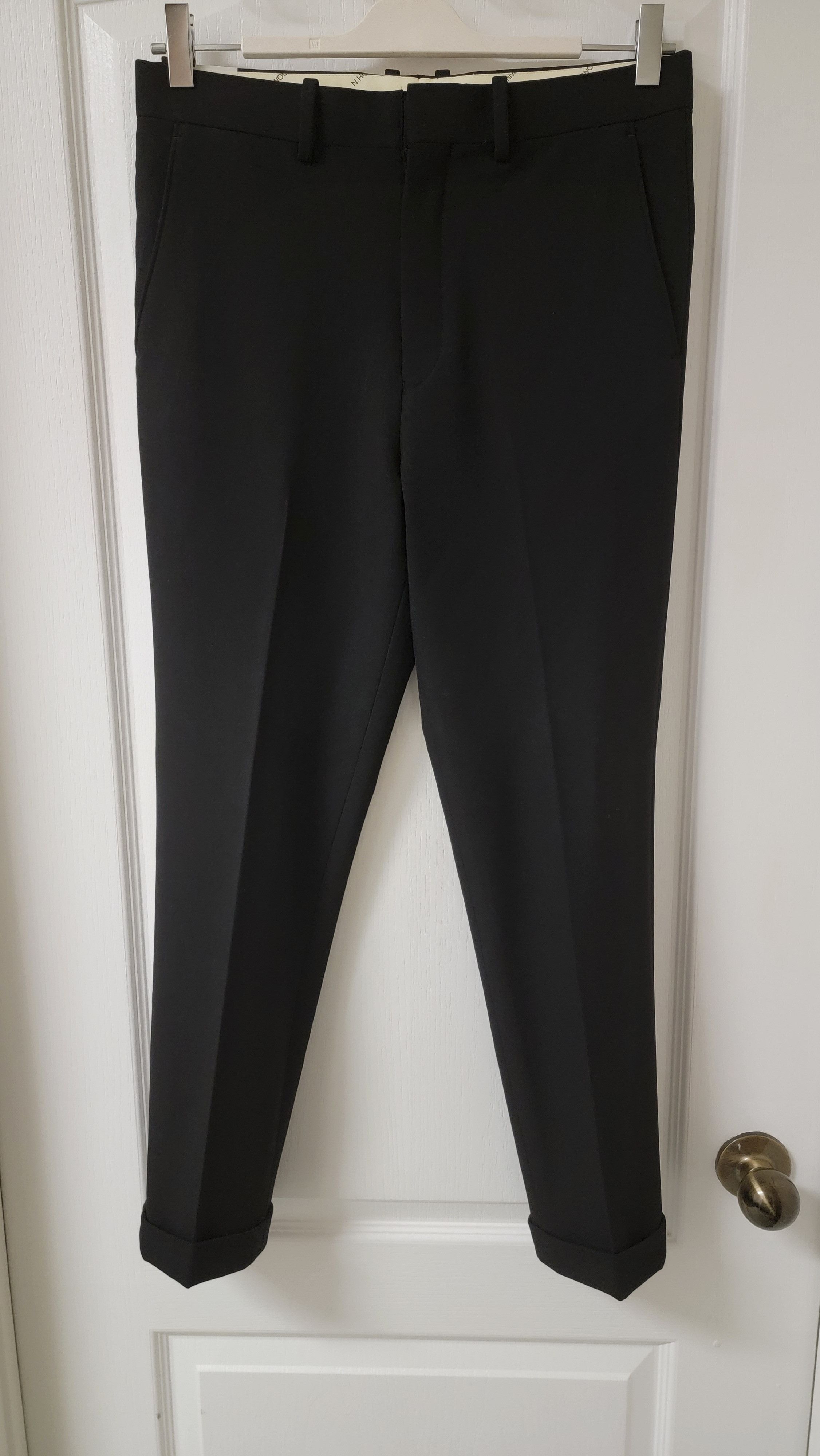 image of N Hoolywood Slim Tapered Trousers in Black, Men's (Size 30)