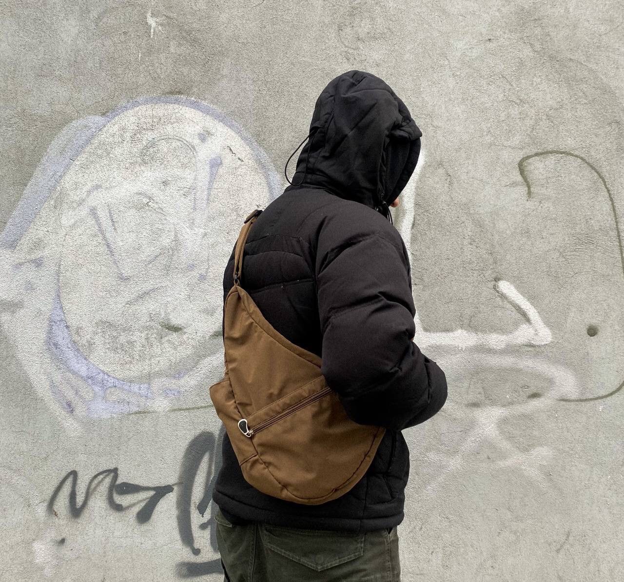 20471120 × If Six Was Nine × Japanese Brand Vintage Brown Nylon Sling Bag / Shoulder bag miyake style Size ONE SIZE - 3 Thumbnail