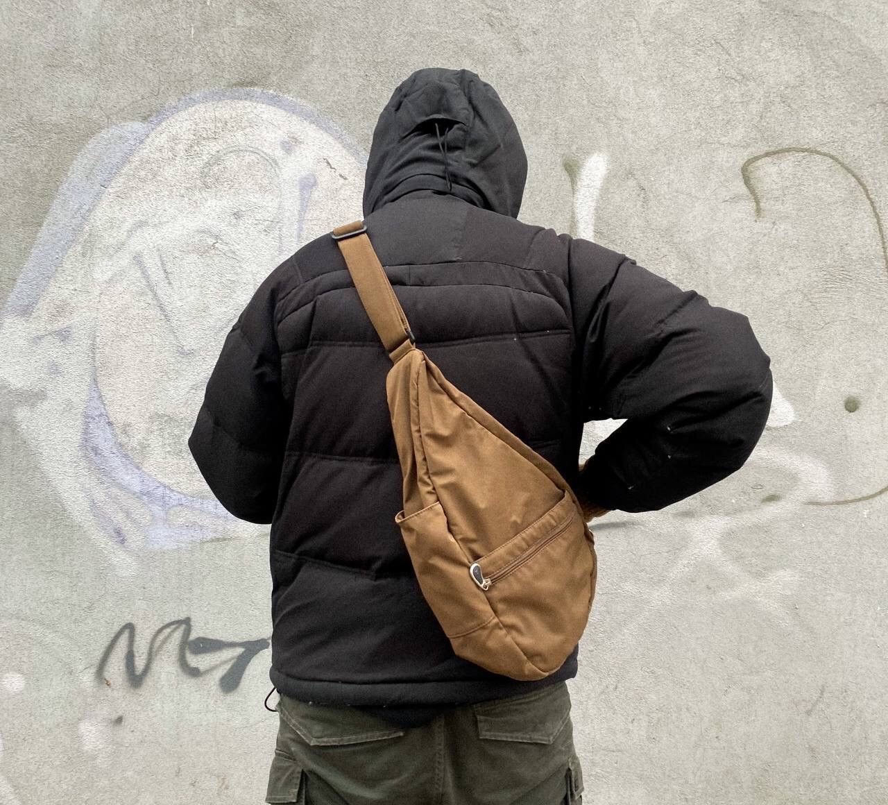 20471120 × If Six Was Nine × Japanese Brand Vintage Brown Nylon Sling Bag / Shoulder bag miyake style Size ONE SIZE - 1 Thumbnail