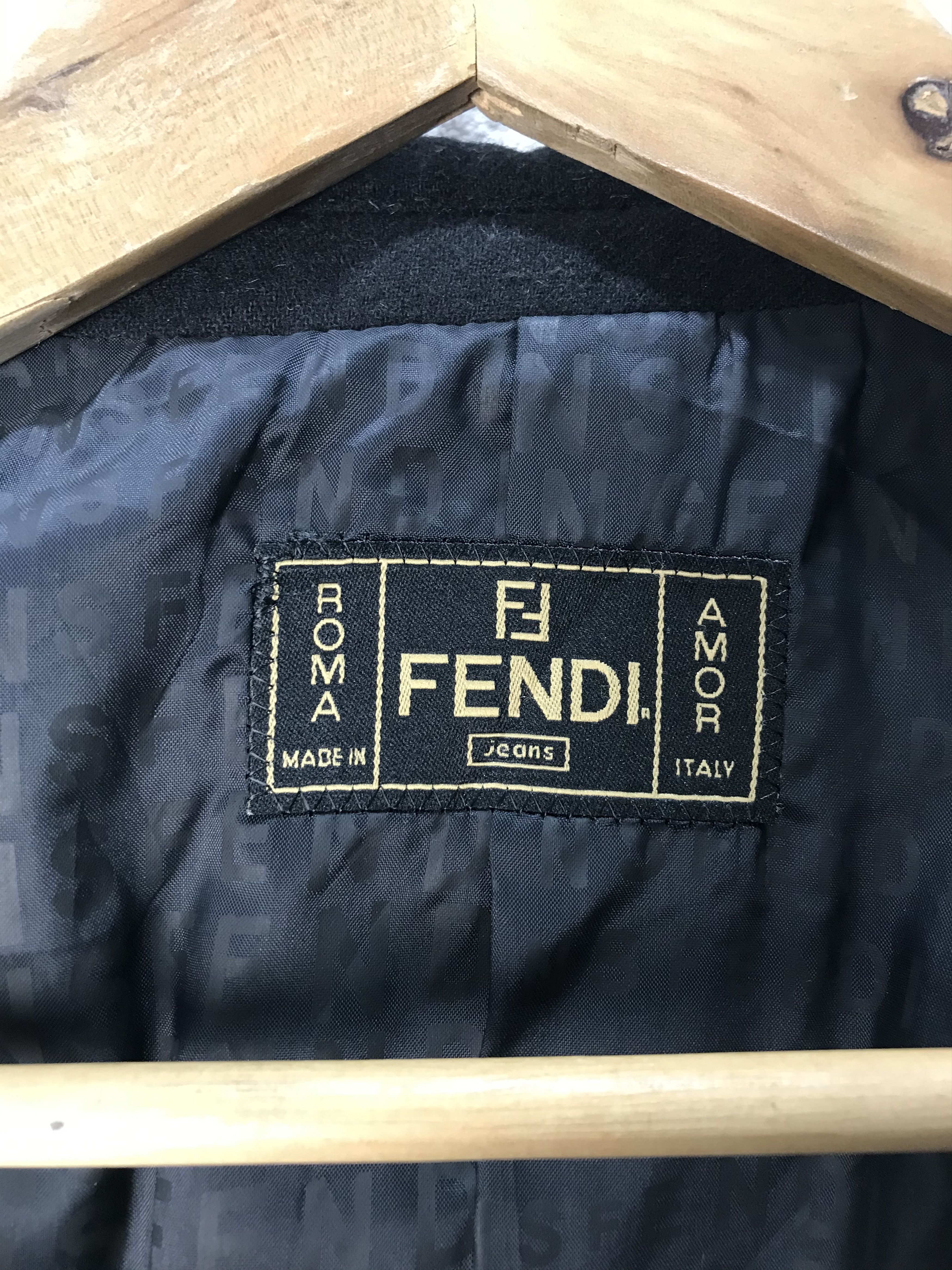 Fendi Vintage Fendi Jeans Wool Long Jacket Size US S / EU 44-46 / 1 - 12 Thumbnail