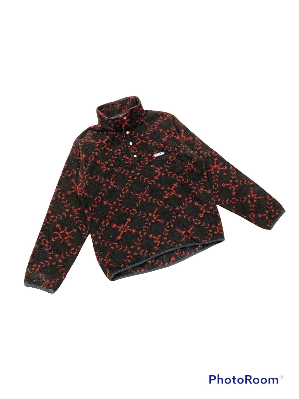image of 1990S Navajo Chimayo Native Motive Fleece Pullover Jacket in Black, Men's (Size Small)