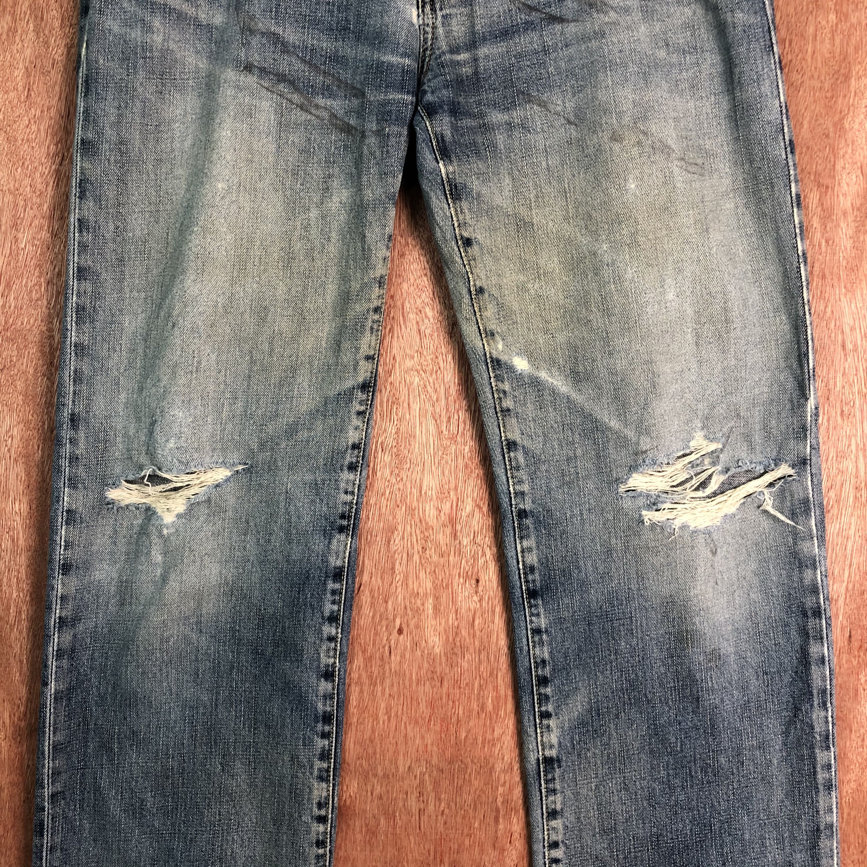 Japanese Brand × Uniqlo Vintage distressed Jun Takahashi Uniqlo jeans Size US 32 / EU 48 - 4 Thumbnail
