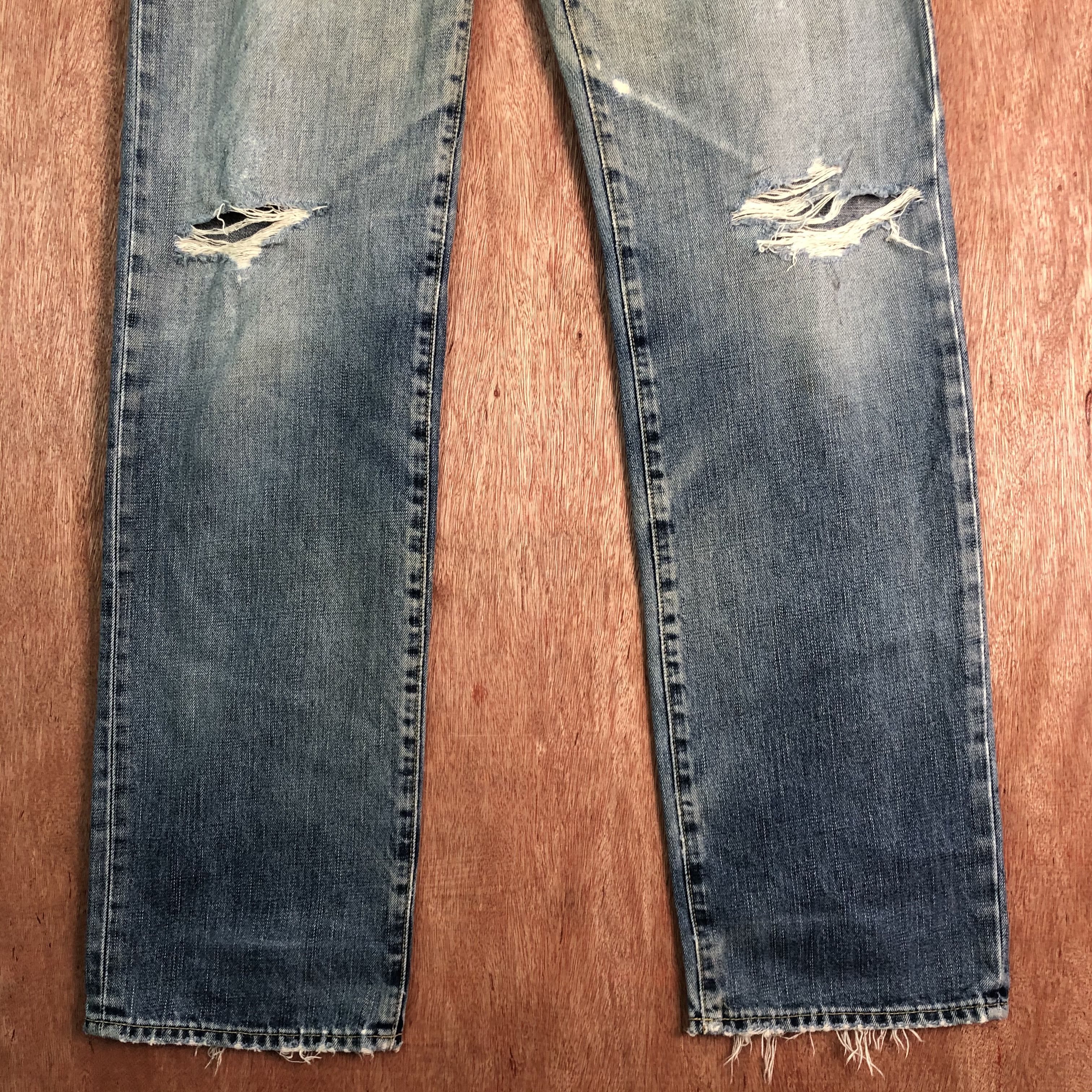 Japanese Brand × Uniqlo Vintage distressed Jun Takahashi Uniqlo jeans Size US 32 / EU 48 - 3 Thumbnail