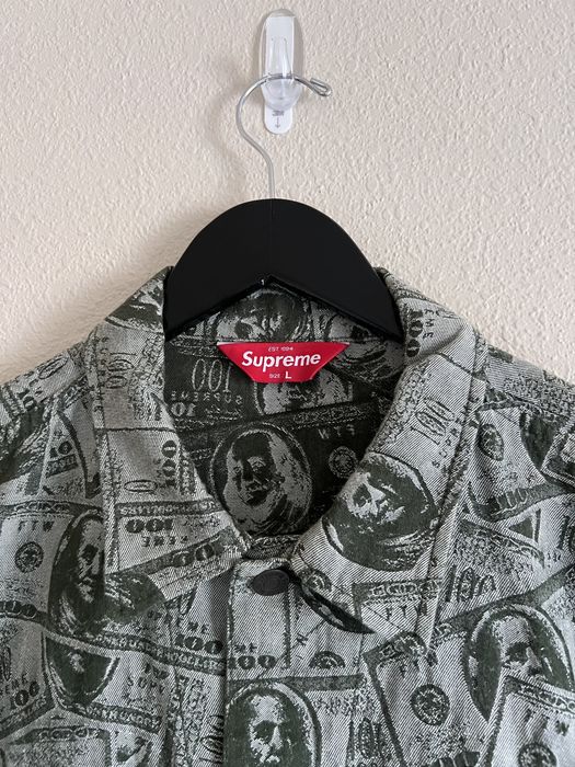 Supreme Supreme 100 Dollar Bill Trucker Jacket in Green | Grailed