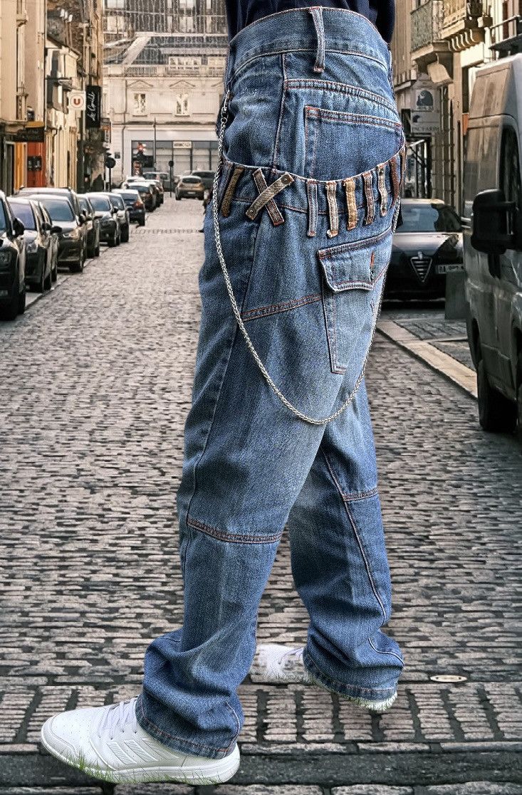 Grunt Style 🔥Vtg TURNA Insane Slanted Double Waist Street Wear Denim Size US 32 / EU 48 - 7 Thumbnail