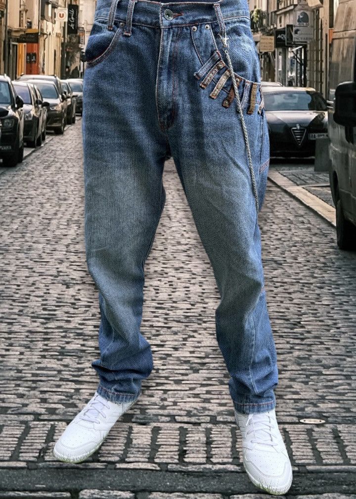Grunt Style 🔥Vtg TURNA Insane Slanted Double Waist Street Wear Denim Size US 32 / EU 48 - 11 Thumbnail