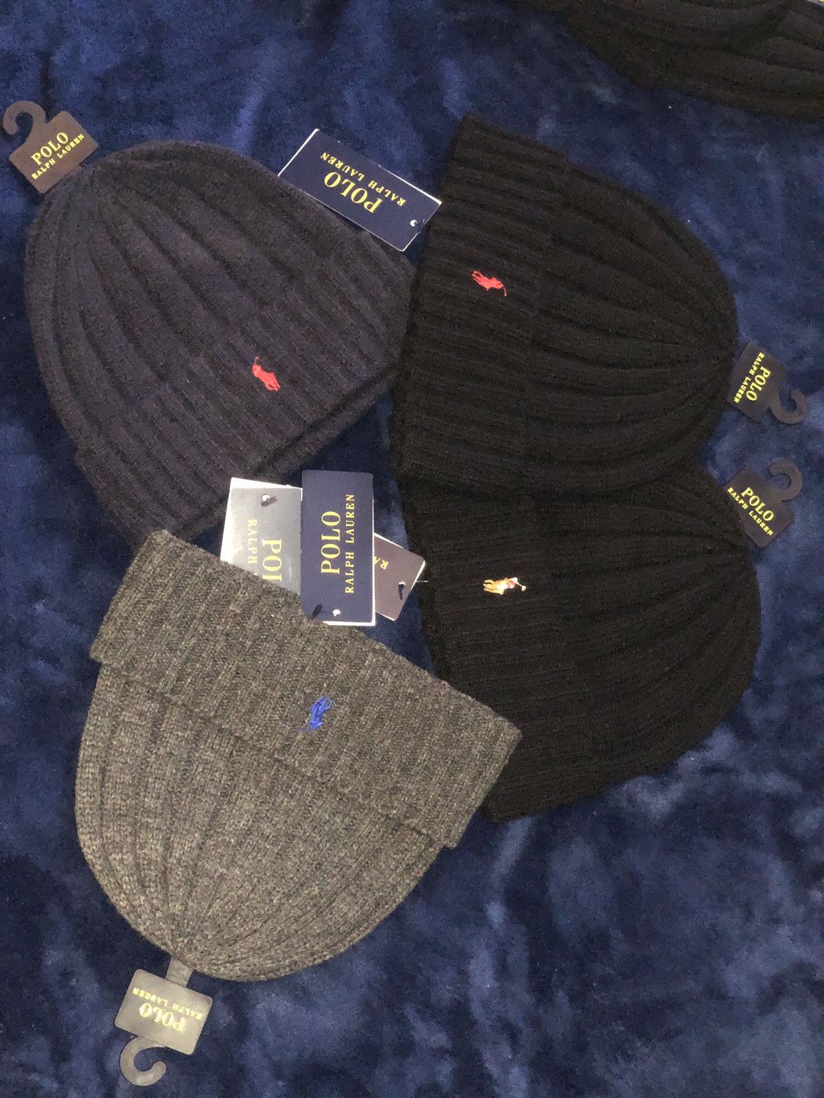 Polo Ralph Lauren Polo Ralph Lauren Beanie NWT Charcoal Blue RL Black Polo Hat Size ONE SIZE - 6 Thumbnail