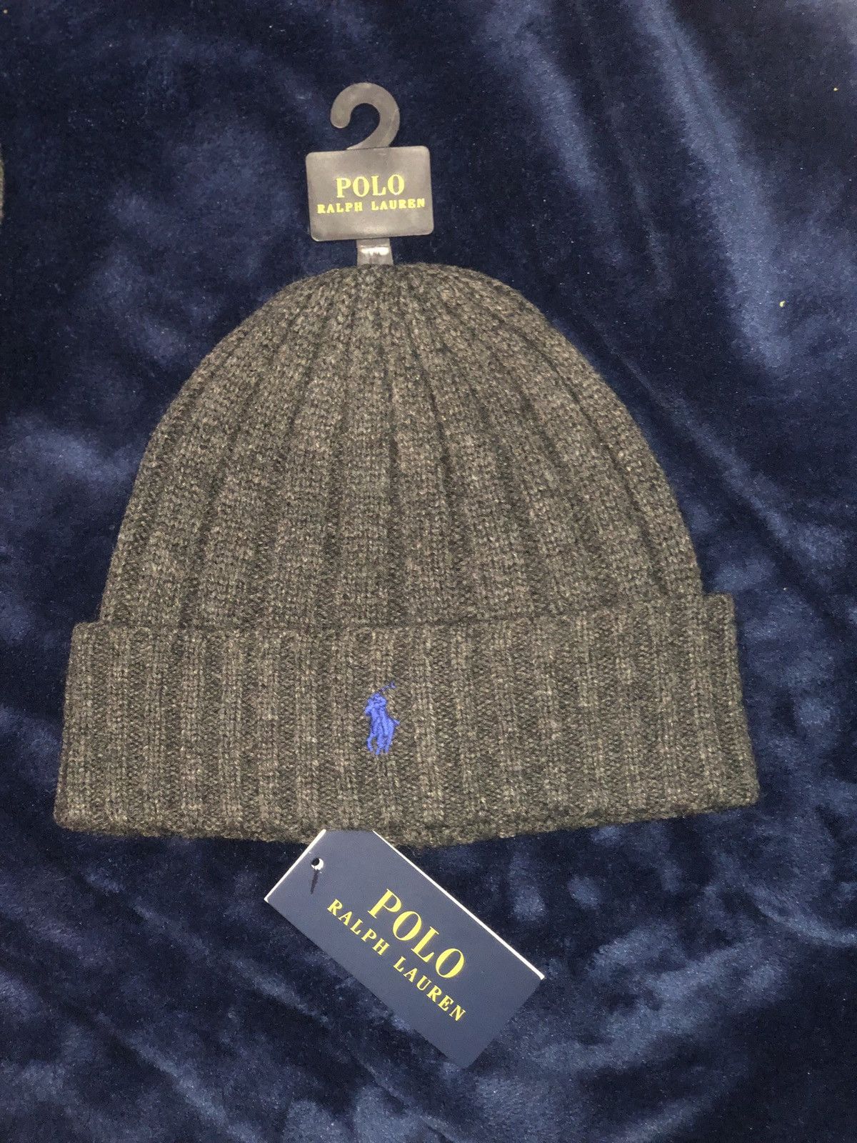 Polo Ralph Lauren Polo Ralph Lauren Beanie NWT Charcoal Blue RL Black Polo Hat Size ONE SIZE - 2 Thumbnail
