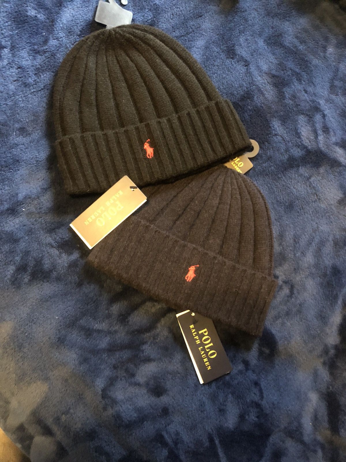 Polo Ralph Lauren Polo Ralph Lauren Beanie NWT Charcoal Blue RL Black Polo Hat Size ONE SIZE - 5 Thumbnail