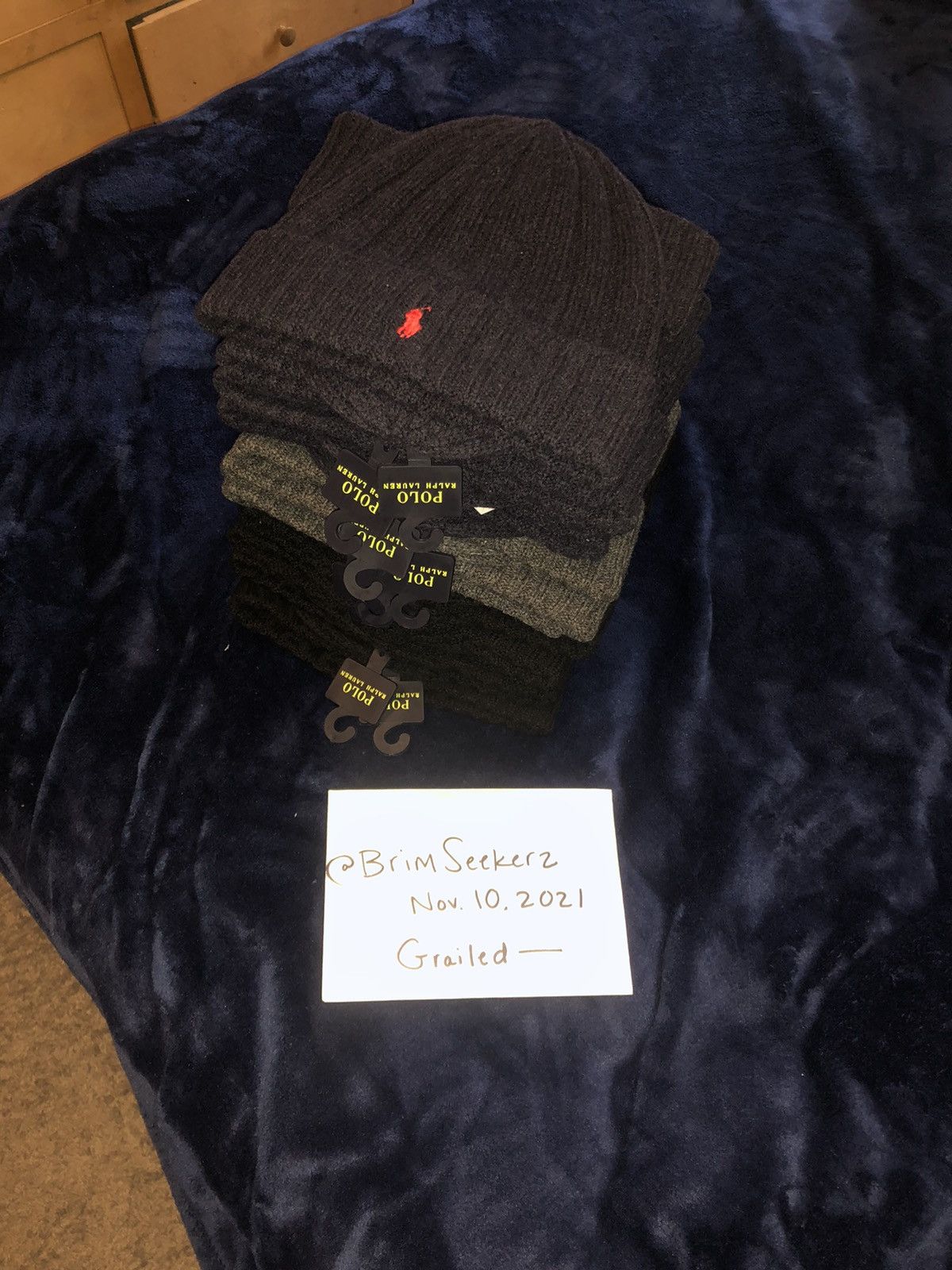 Polo Ralph Lauren Polo Ralph Lauren Beanie NWT Charcoal Blue RL Black Polo Hat Size ONE SIZE - 7 Thumbnail