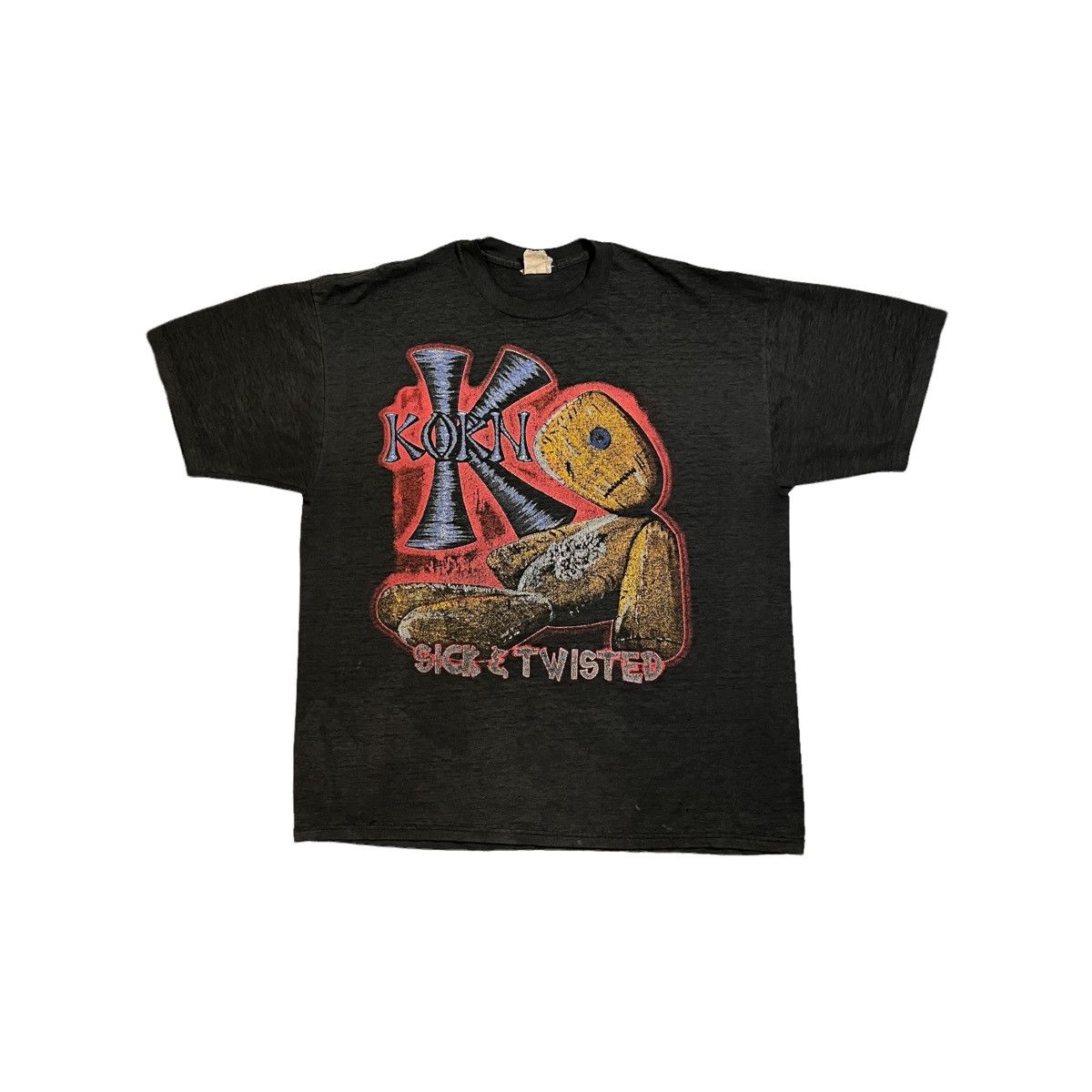 image of Band Tees x Made In USA 2000 Korn Sick & Twisted Tour Tee in Black, Men's (Size XL)