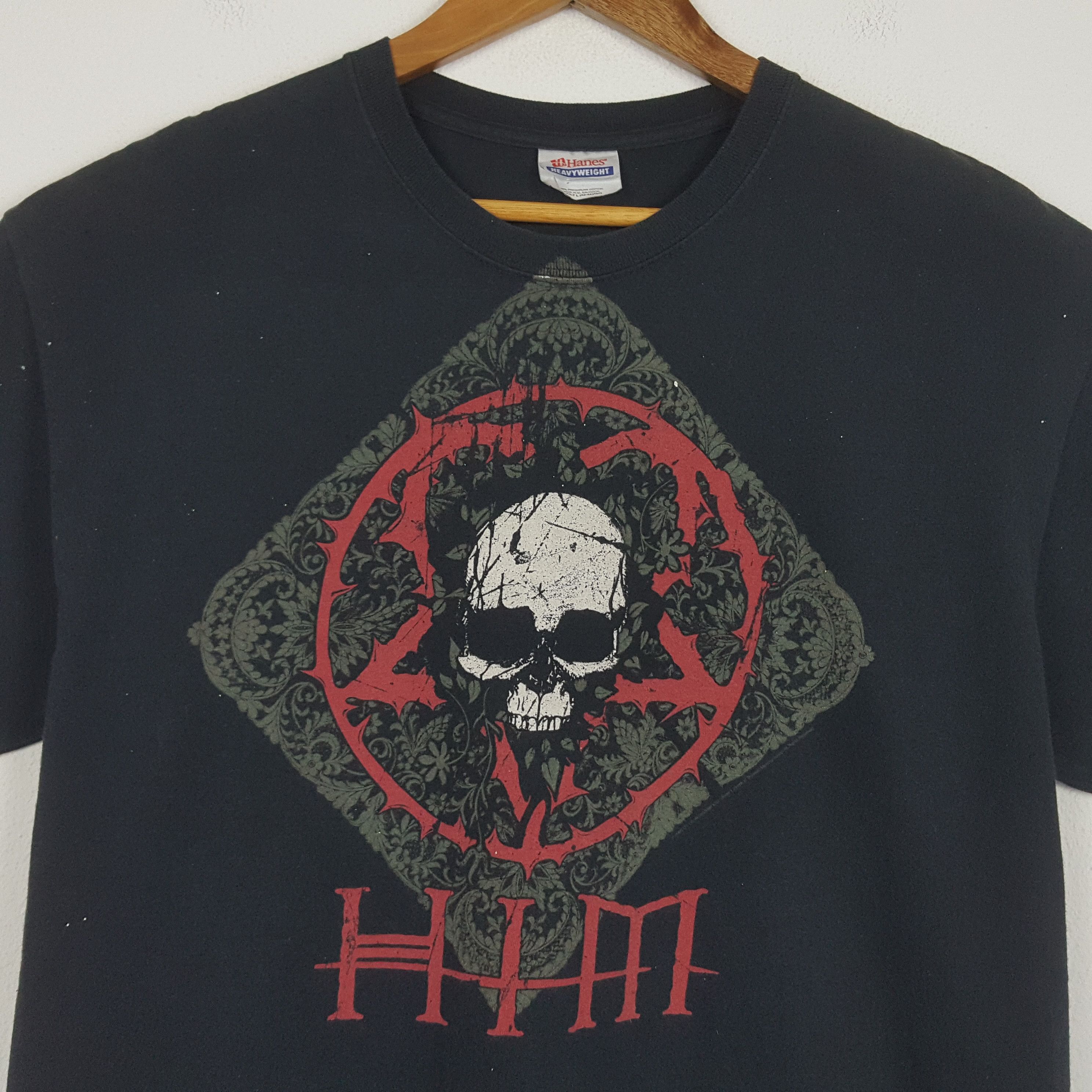 Band Tees × Vintage Vintage HIM American Finnish Gothic Rock Band T-Shirt Size US L / EU 52-54 / 3 - 2 Thumbnail