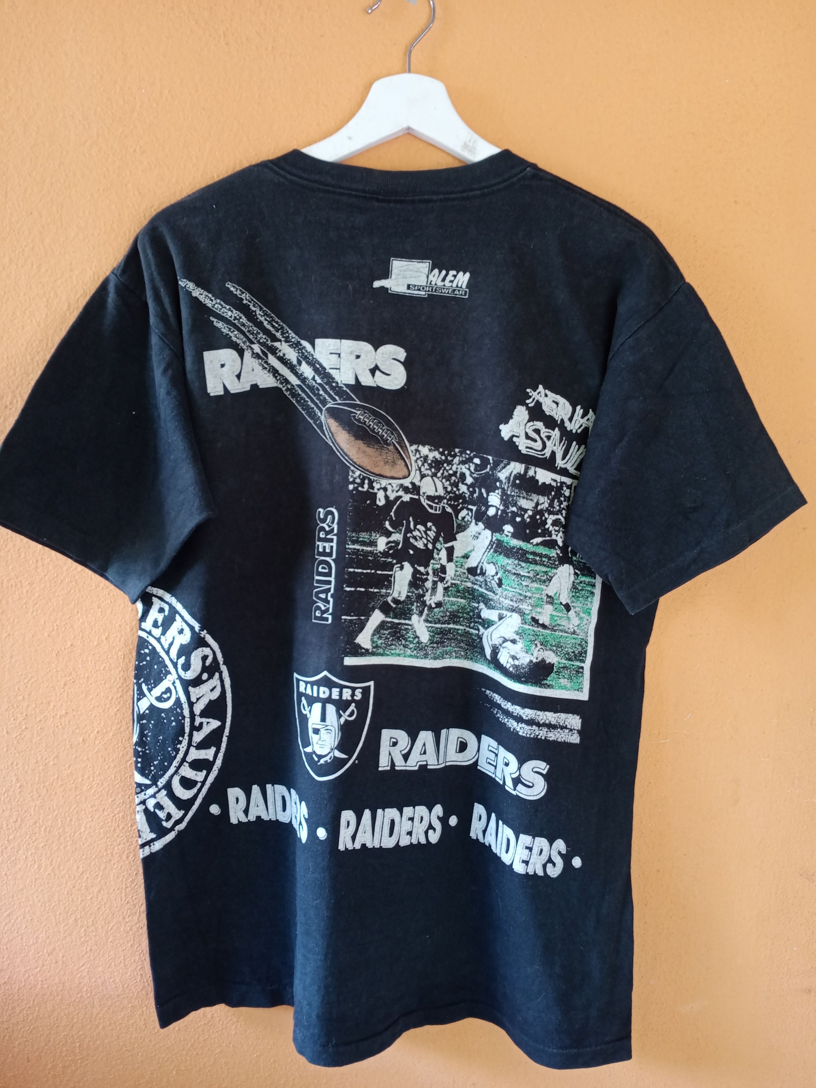 NFL Vintage 90s Raiders Los Angeles NFL Overprint Tshirt Size US M / EU 48-50 / 2 - 2 Thumbnail