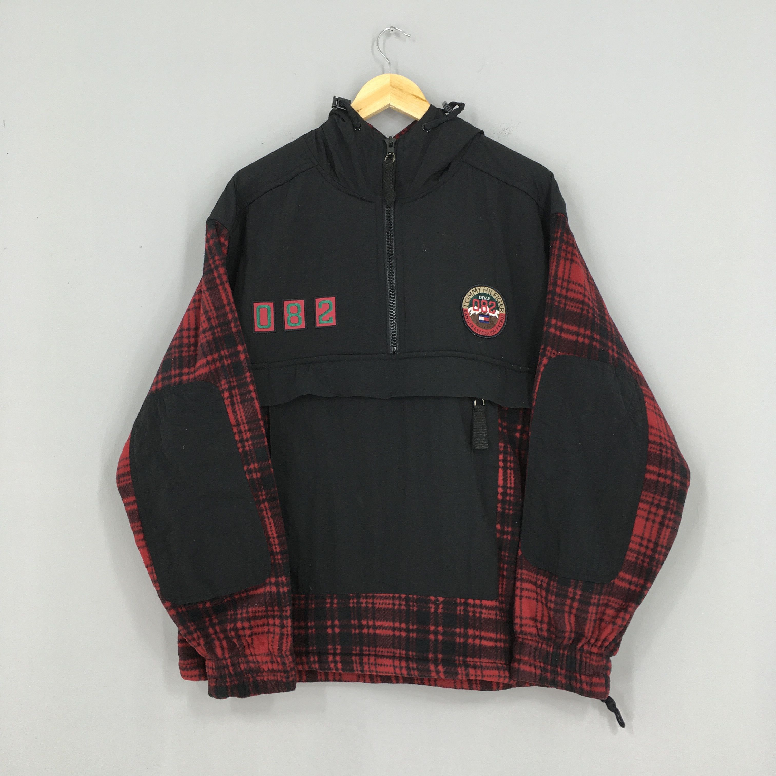 image of Bomber Jacket x Tommy Hilfiger Hoodie Checked Tartan Jacket Medium in Checkered, Men's