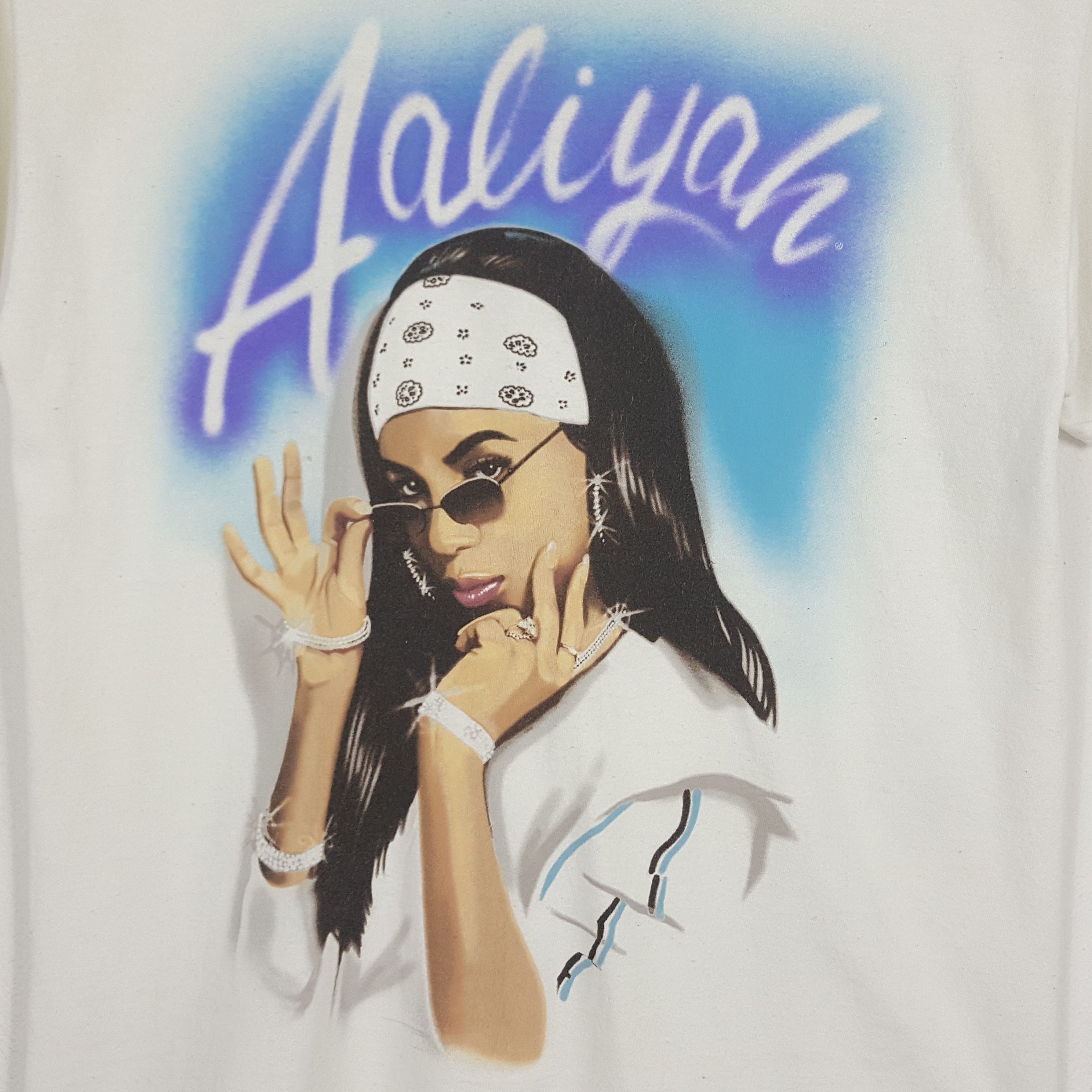 Rap Tees × Vintage Vintage Aaliyah American Hip hop R&B Singer Rap Tees Size US L / EU 52-54 / 3 - 4 Thumbnail