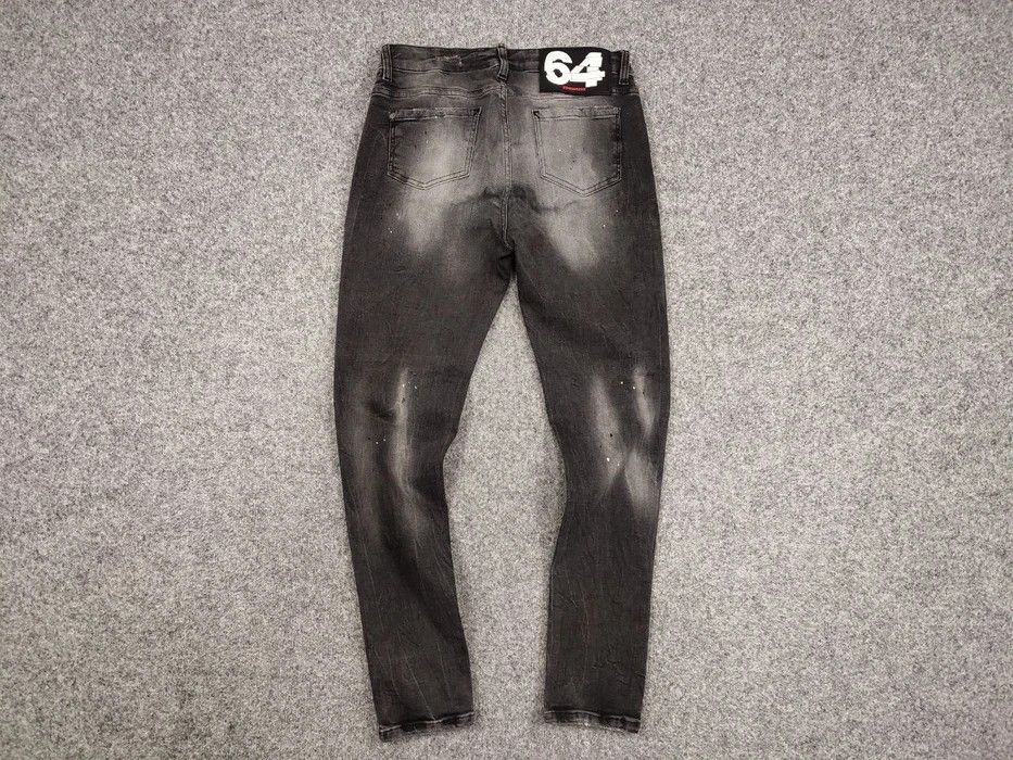 Dsquared2 Dsquared2 Designer Black Paint Logo Distressed Denim Jeans Size US 30 / EU 46 - 6 Thumbnail