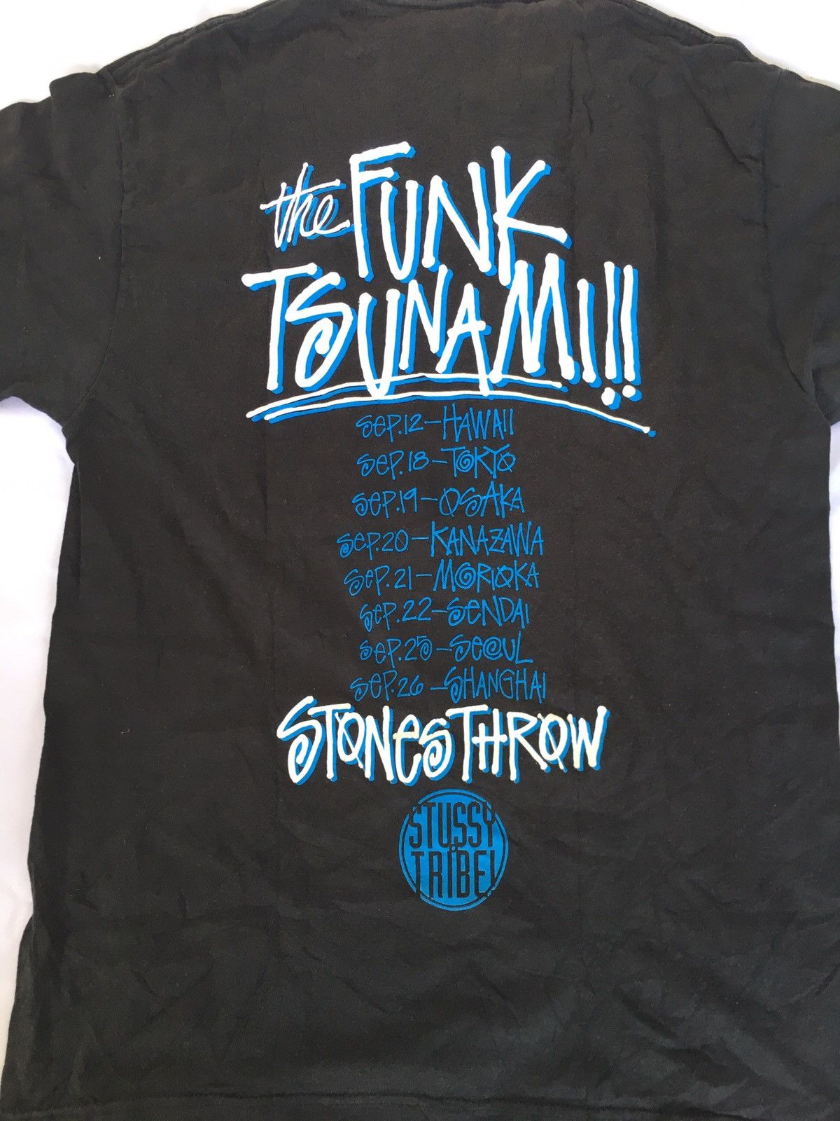 Rap Tees Vtg Stussy Dam funk the funk tsunami stone throw black shirt Size US M / EU 48-50 / 2 - 5 Thumbnail