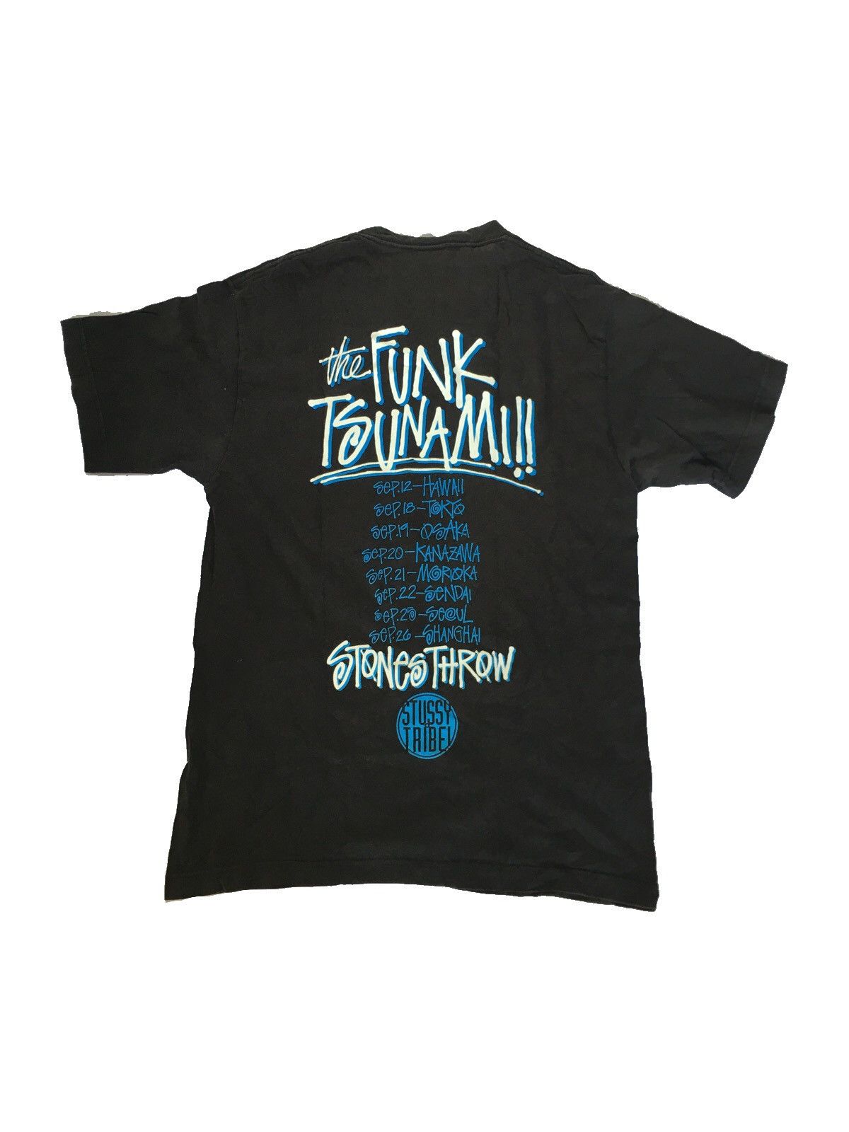 Rap Tees Vtg Stussy Dam funk the funk tsunami stone throw black shirt Size US M / EU 48-50 / 2 - 3 Thumbnail