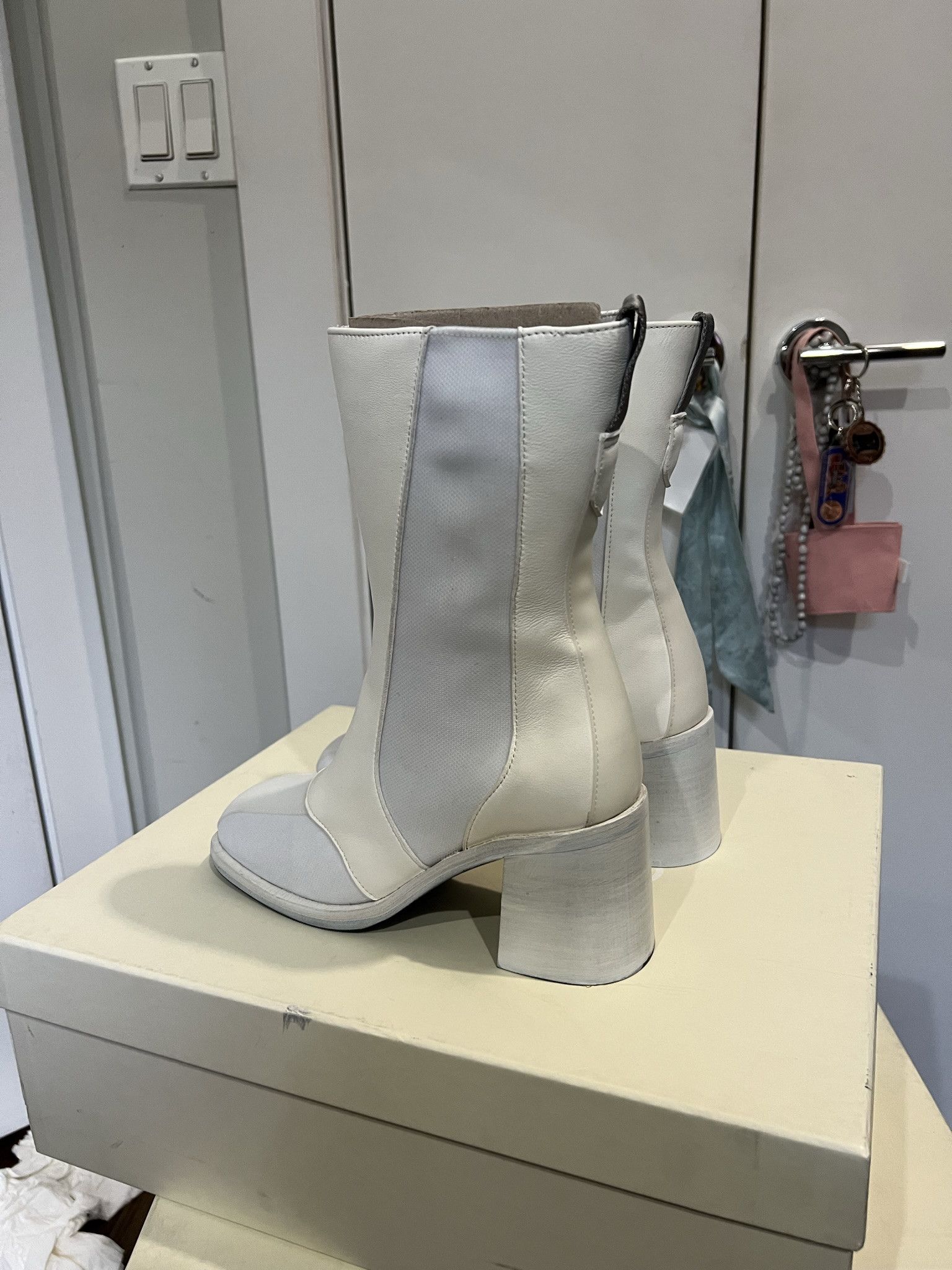 Our Legacy White Leather Tech Mid Shaft Boot sz 37 Size US 7 / IT 37 - 5 Thumbnail
