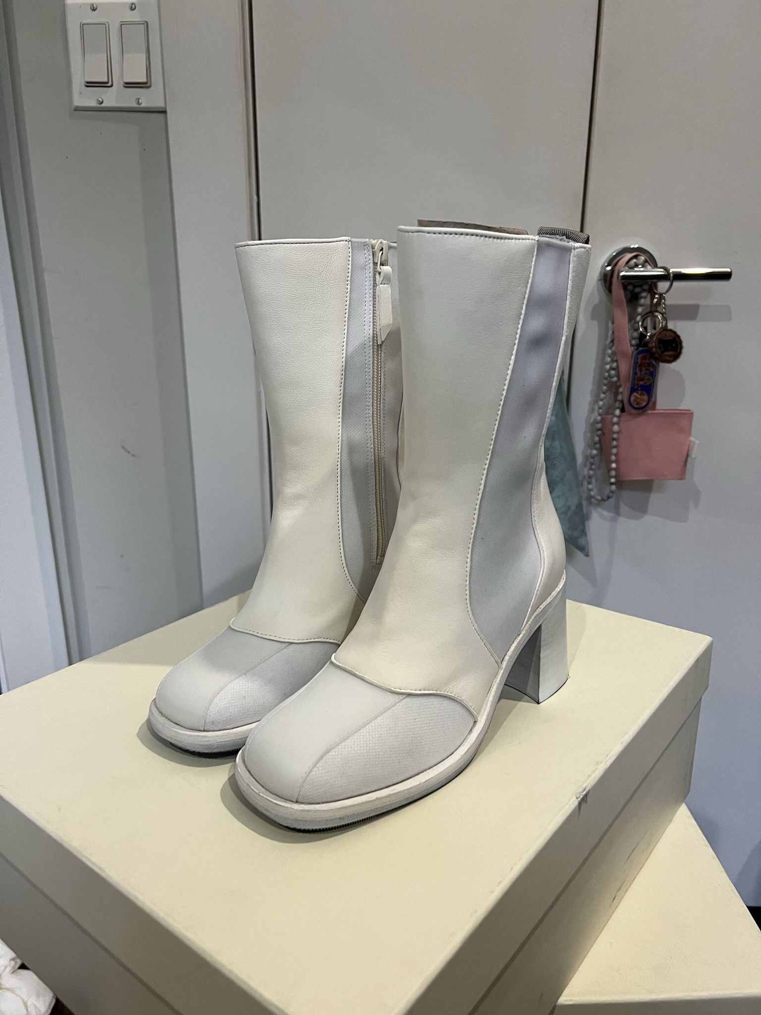 Our Legacy White Leather Tech Mid Shaft Boot sz 37 Size US 7 / IT 37 - 2 Thumbnail