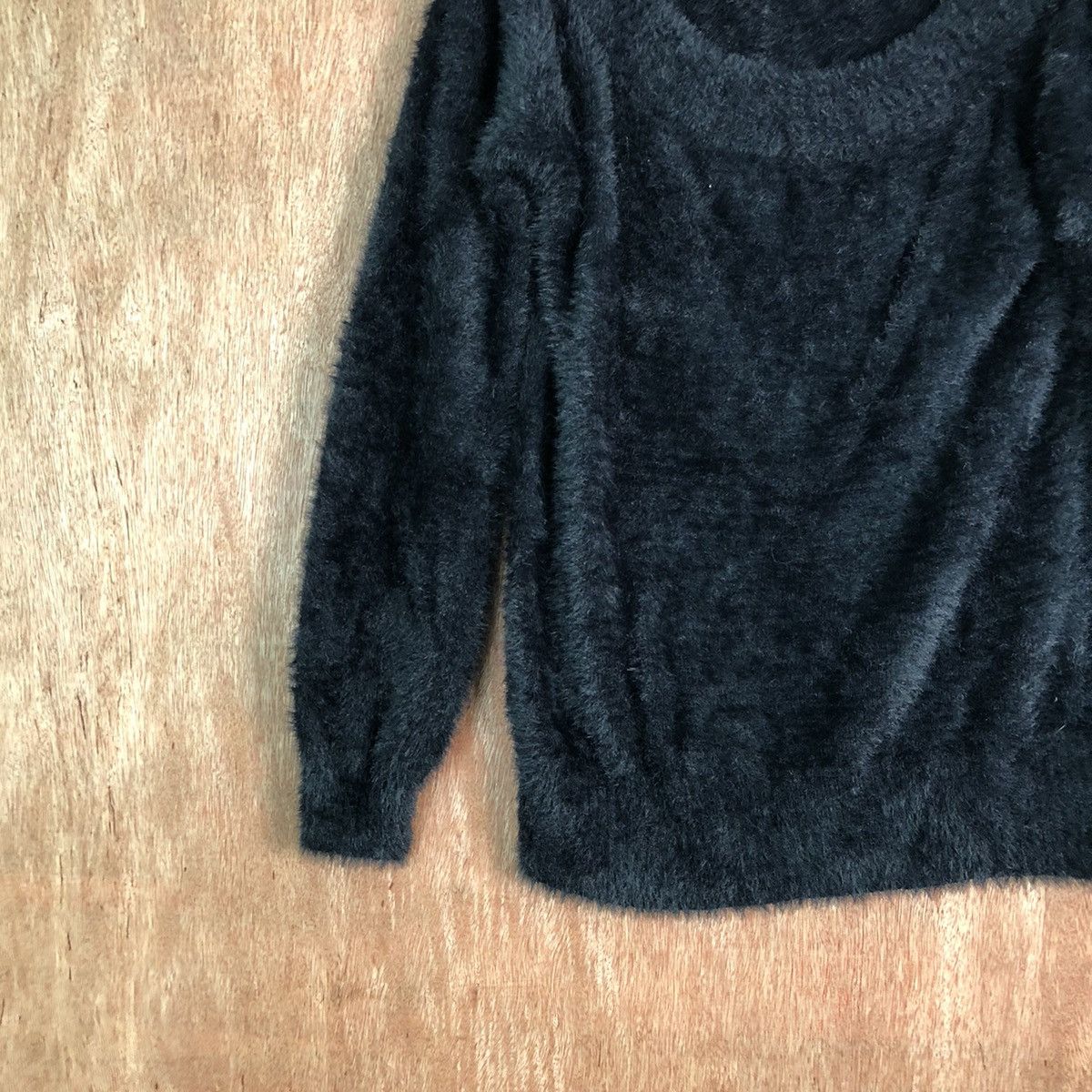 Japanese Brand Fun Black Shag Shaggy Fur Mohair Knitwear #6576 Size S / US 4 / IT 40 - 2 Thumbnail