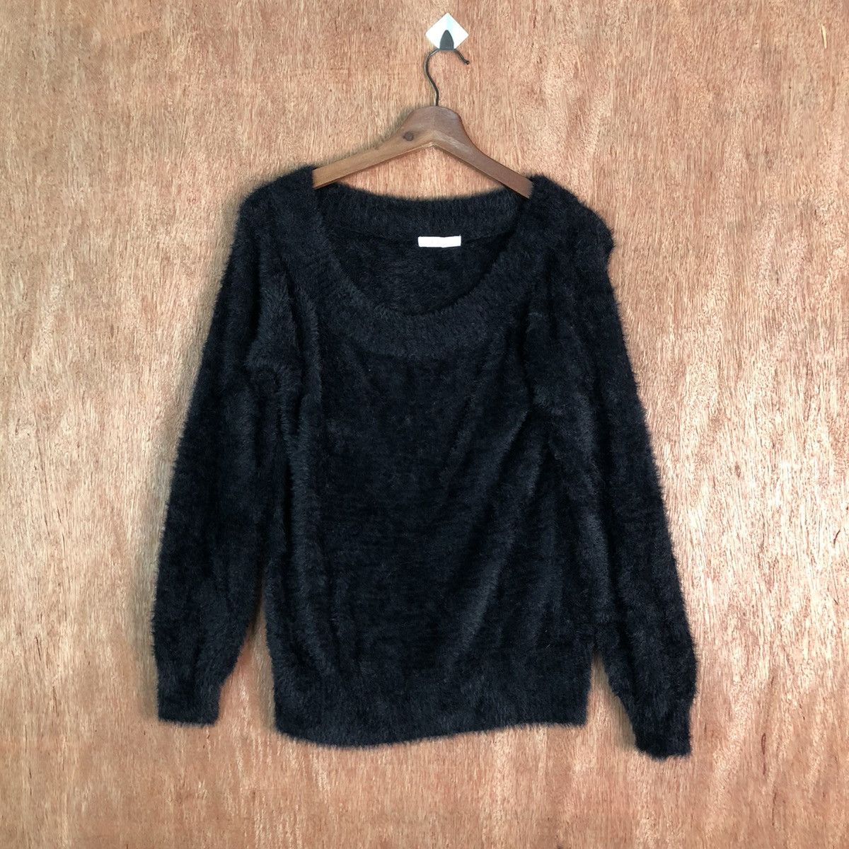 Japanese Brand Fun Black Shag Shaggy Fur Mohair Knitwear #6576 Size S / US 4 / IT 40 - 1 Thumbnail