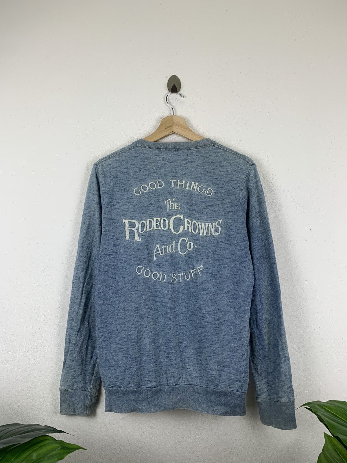 image of Rodeo Crowns All Embroidery Cardigan in Light Blue, Men's (Size Medium)