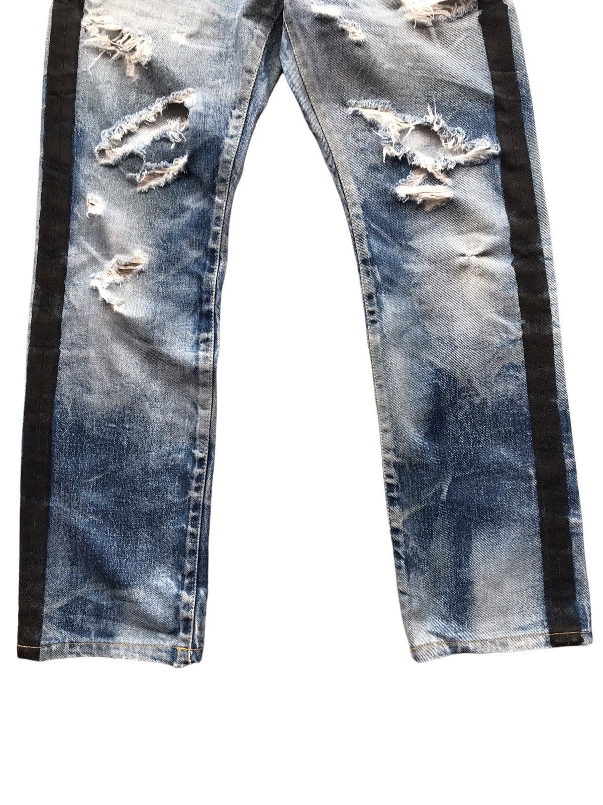 Japanese Brand GLAMB JAPAN MADE Blue Destroyed Selvedge Denim Jeans Size US 30 / EU 46 - 5 Thumbnail