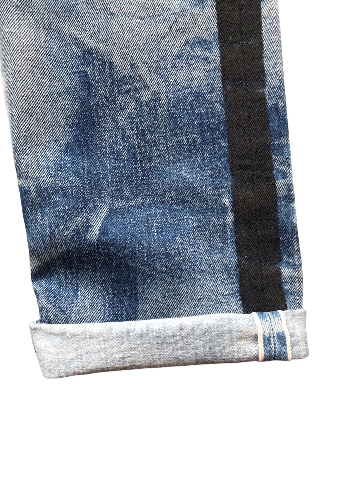 Japanese Brand GLAMB JAPAN MADE Blue Destroyed Selvedge Denim Jeans Size US 30 / EU 46 - 7 Thumbnail