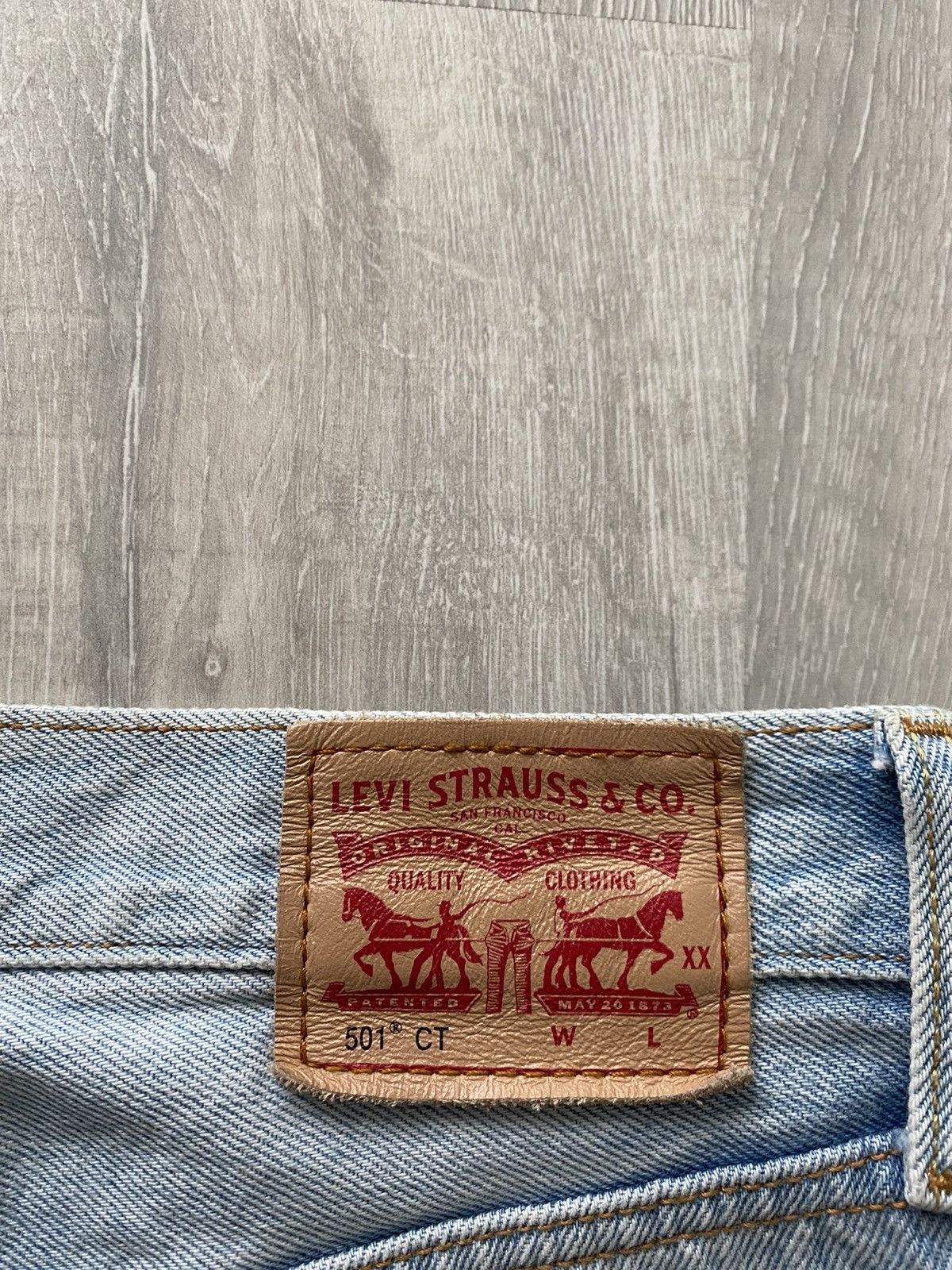 Levi's Levi’s 501 CT baby blue jeans distressed Size US 31 - 3 Thumbnail
