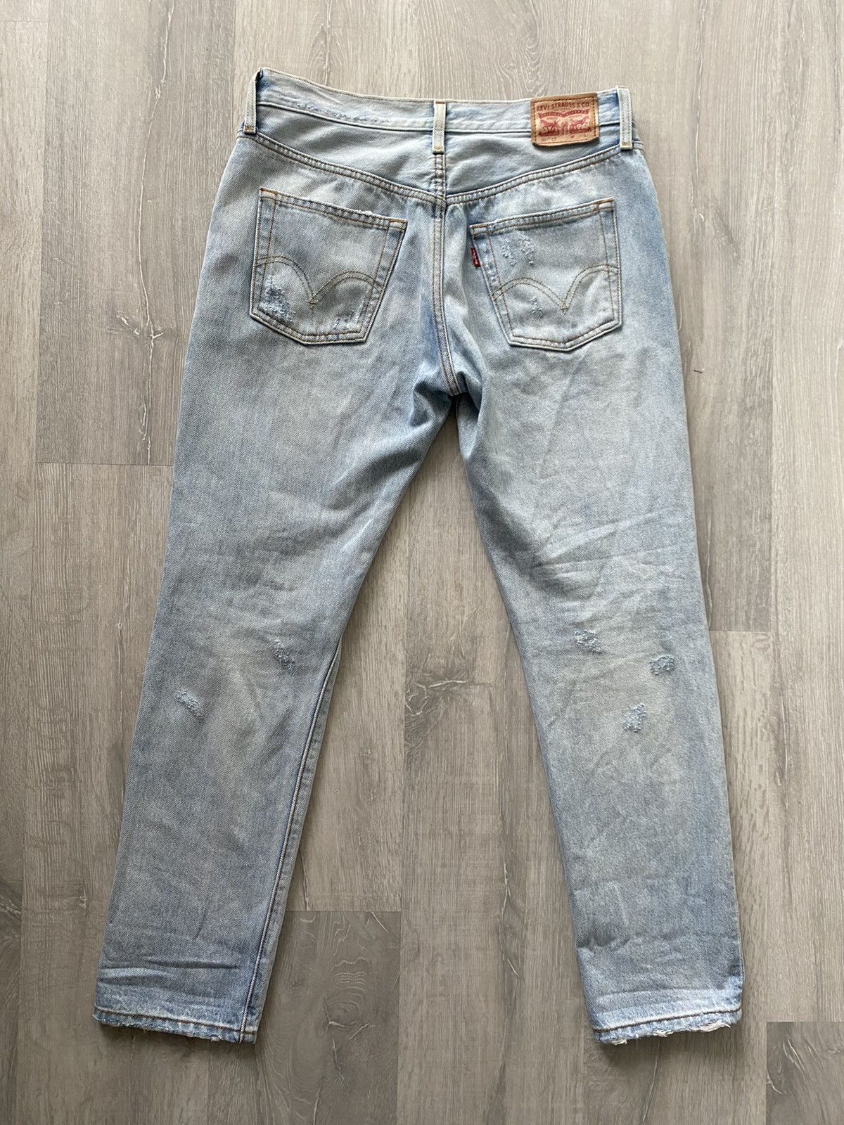 Levi's Levi’s 501 CT baby blue jeans distressed Size US 31 - 2 Thumbnail