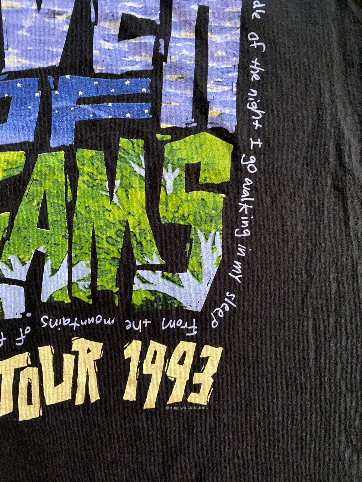 Band Tees Vintage 1993 Billy Joel River Dream Single Stitch Tour Tee Size US L / EU 52-54 / 3 - 16 Thumbnail