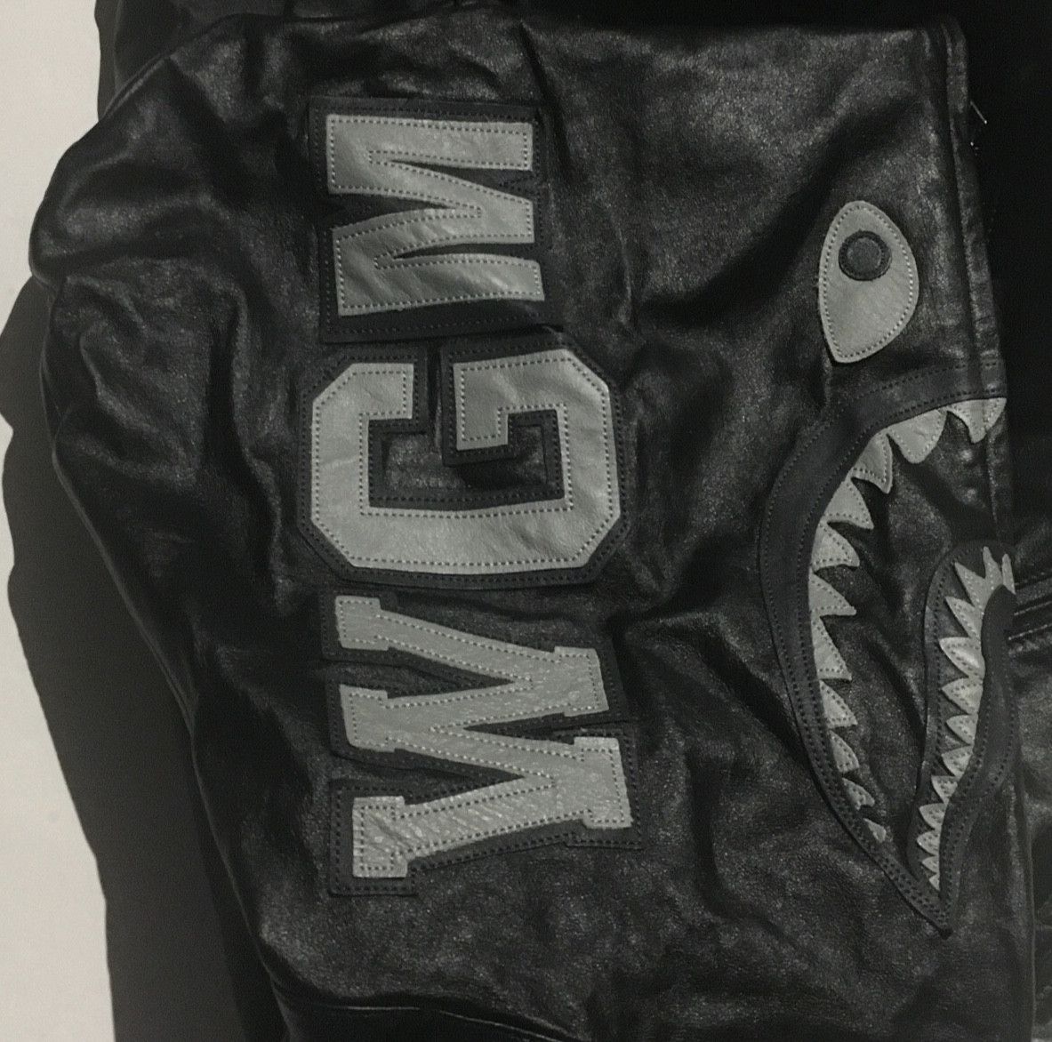 Bape Bape Leather shark hoodie jacket Size US S / EU 44-46 / 1 - 3 Thumbnail