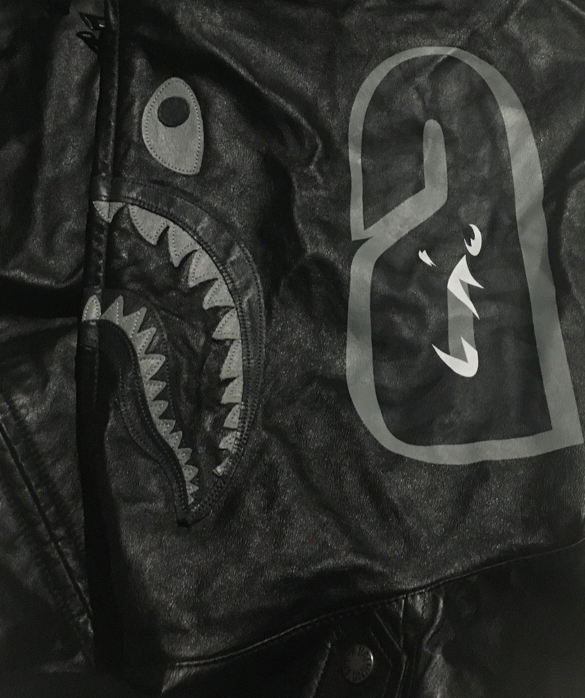 Bape Bape Leather shark hoodie jacket Size US S / EU 44-46 / 1 - 4 Thumbnail