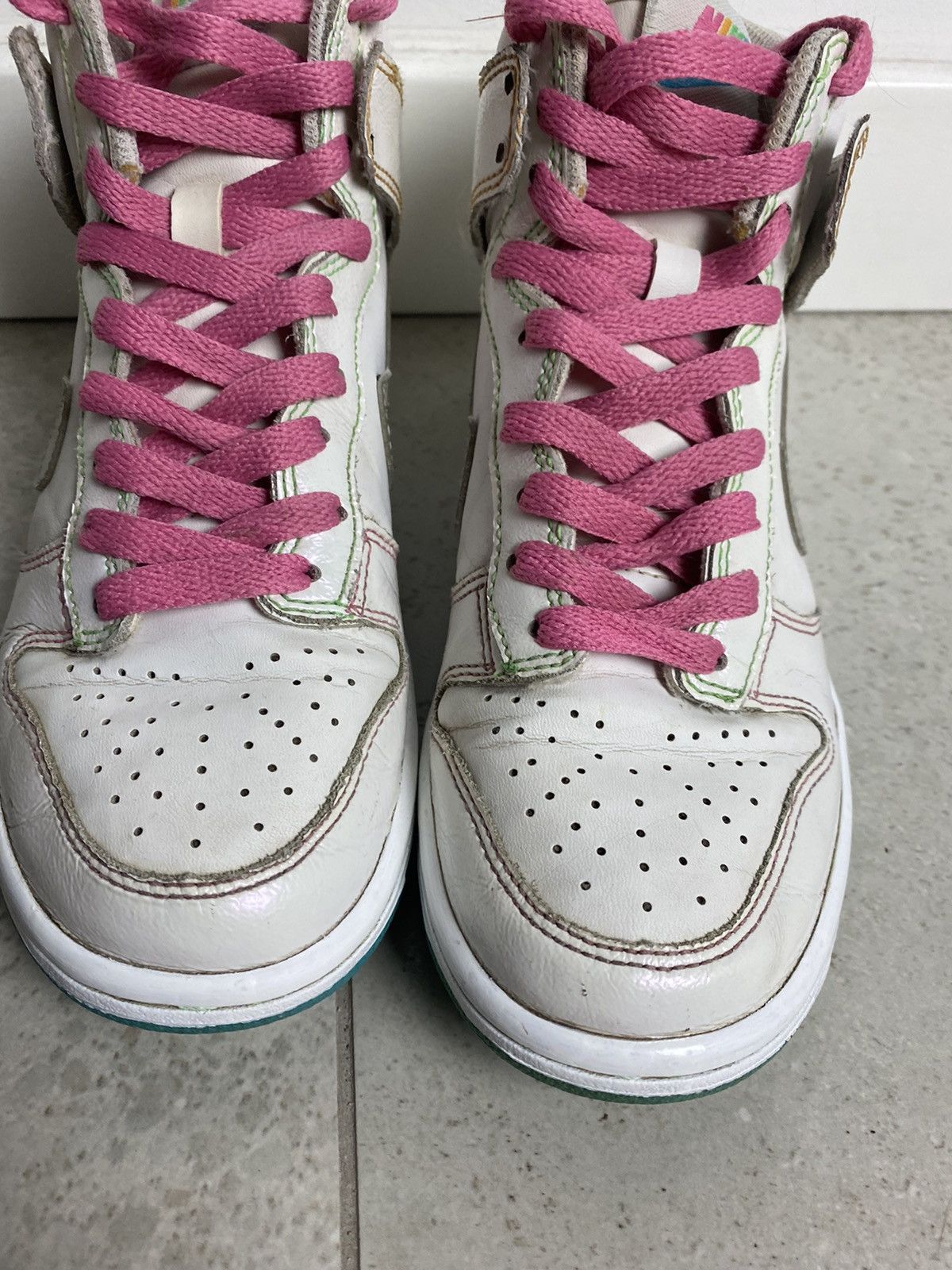 Nike × Vintage Rare! Vintage Nike High GS white metallic silver pink 3.5 US Size US 5 / EU 37 - 4 Thumbnail
