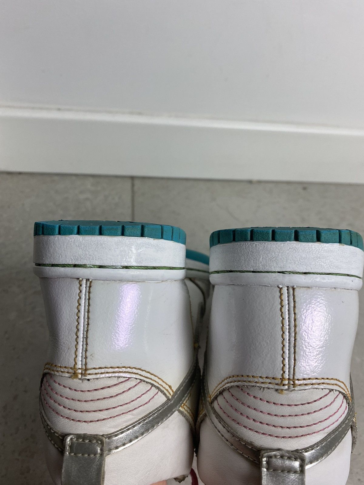 Nike × Vintage Rare! Vintage Nike High GS white metallic silver pink 3.5 US Size US 5 / EU 37 - 7 Thumbnail