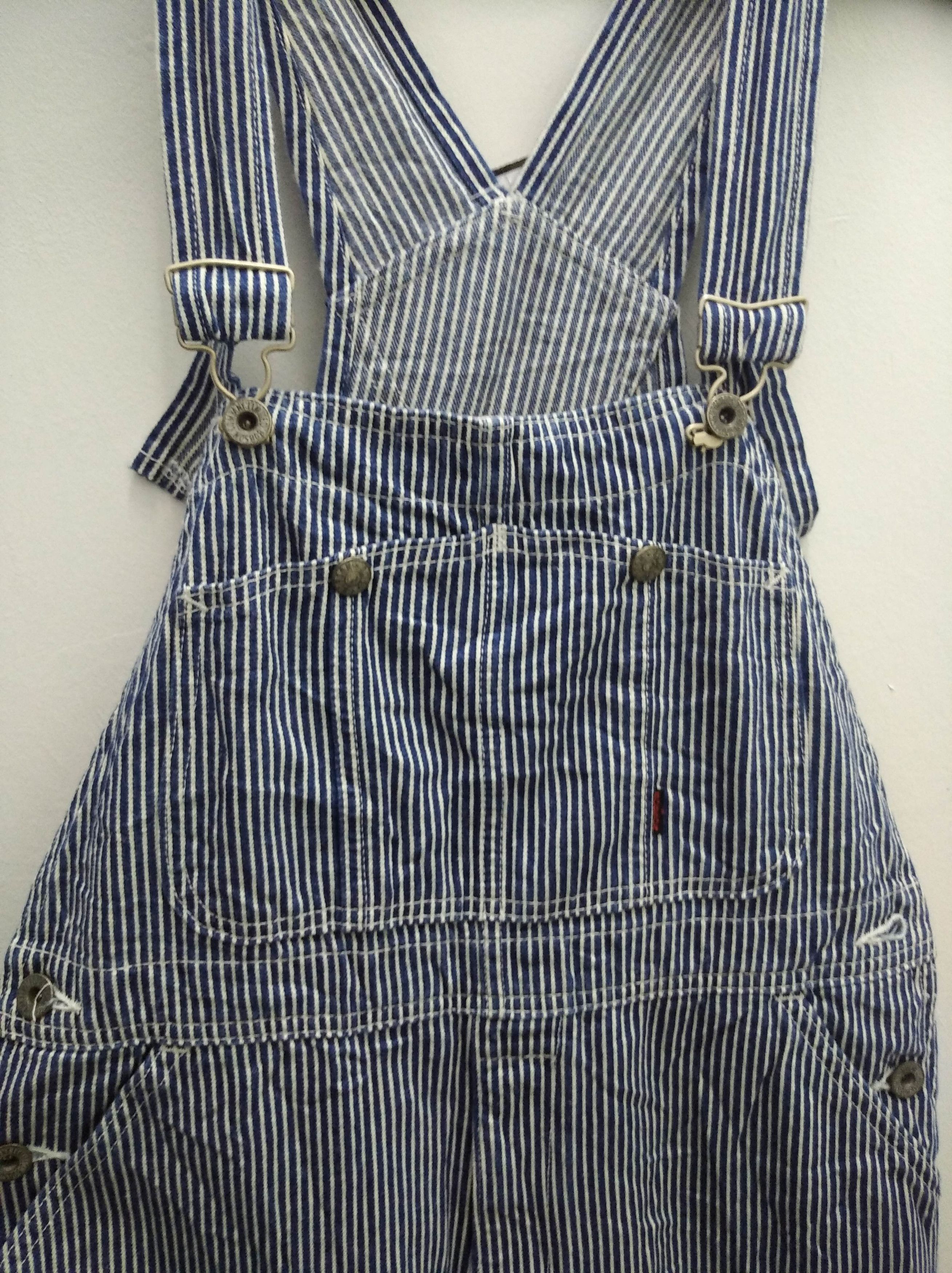 image of Overalls x Workers Vintage Bobson Railroad Stripe Denim Jeans Overall, Men's (Size 30)